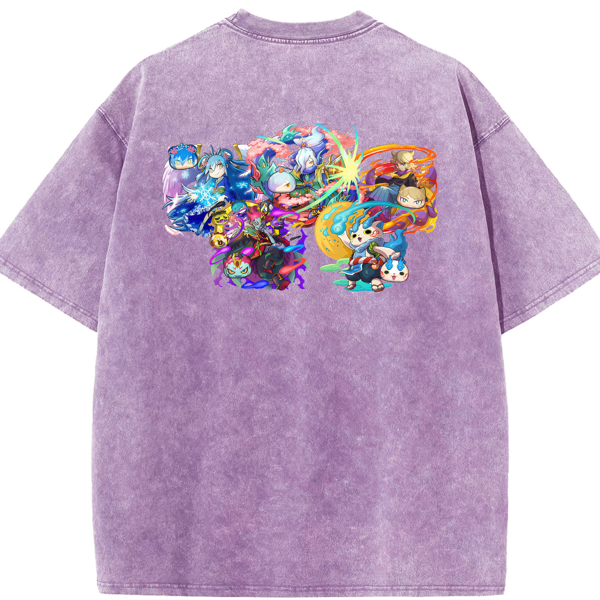 （画像用） 妖怪ウォッチ Yo-kai Watch 綿100% ヴィンテージ風 半袖Tシャツ（背面プリント）
