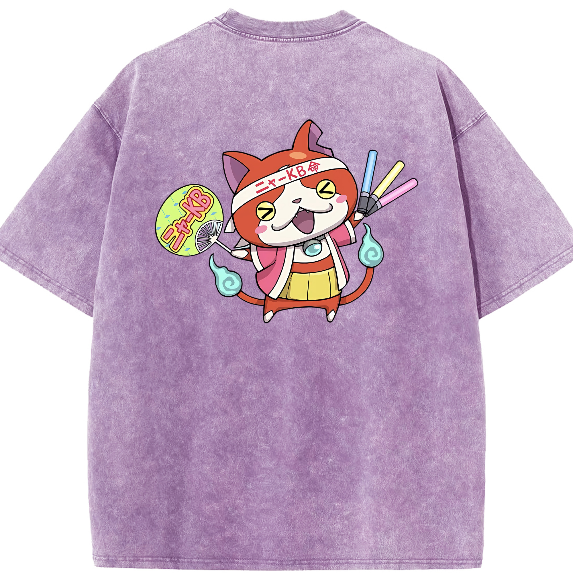（画像用） 妖怪ウォッチ Yo-kai Watch 綿100% ヴィンテージ風 半袖Tシャツ（背面プリント）
