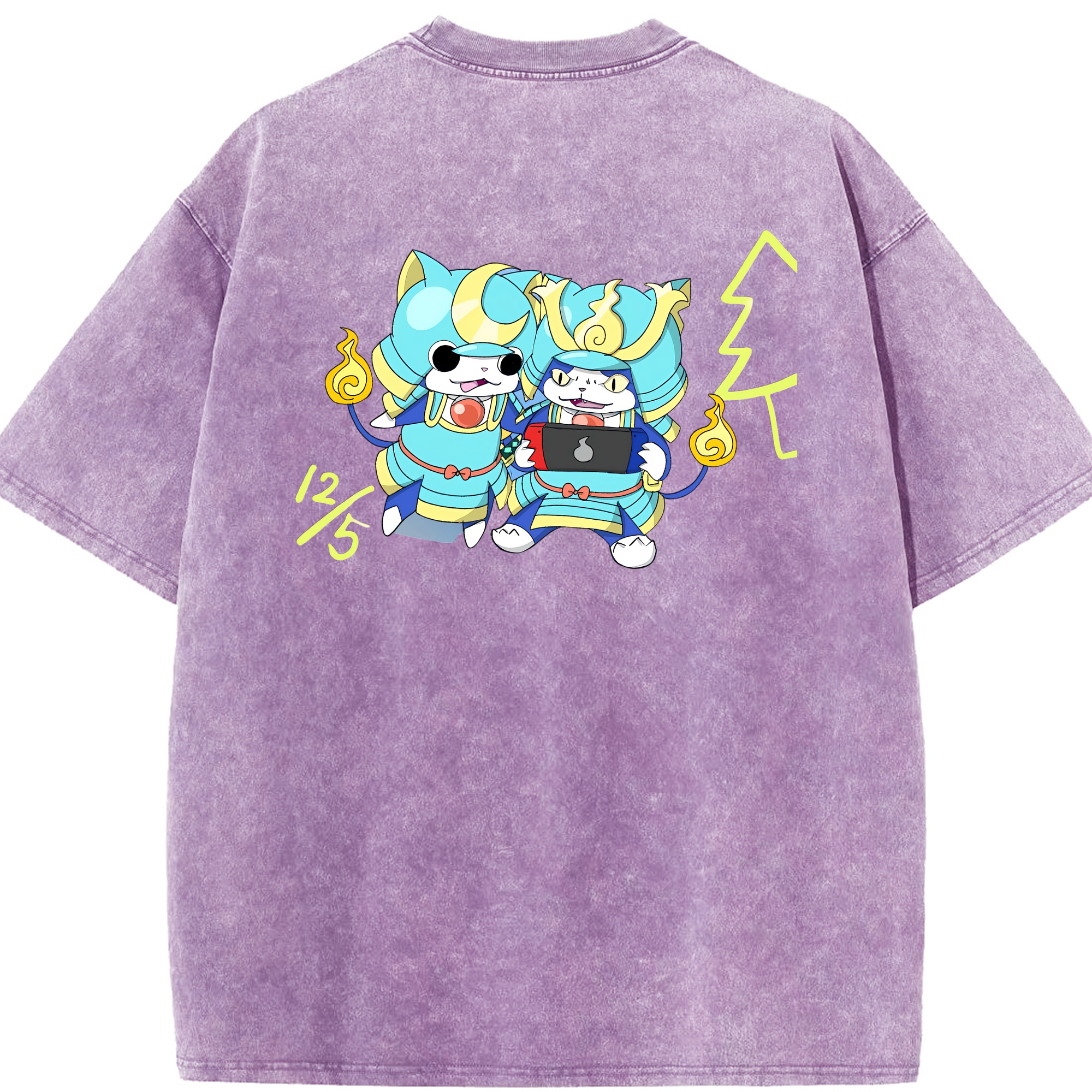 （画像用） 妖怪ウォッチ Yo-kai Watch 綿100% ヴィンテージ風 半袖Tシャツ（背面プリント）