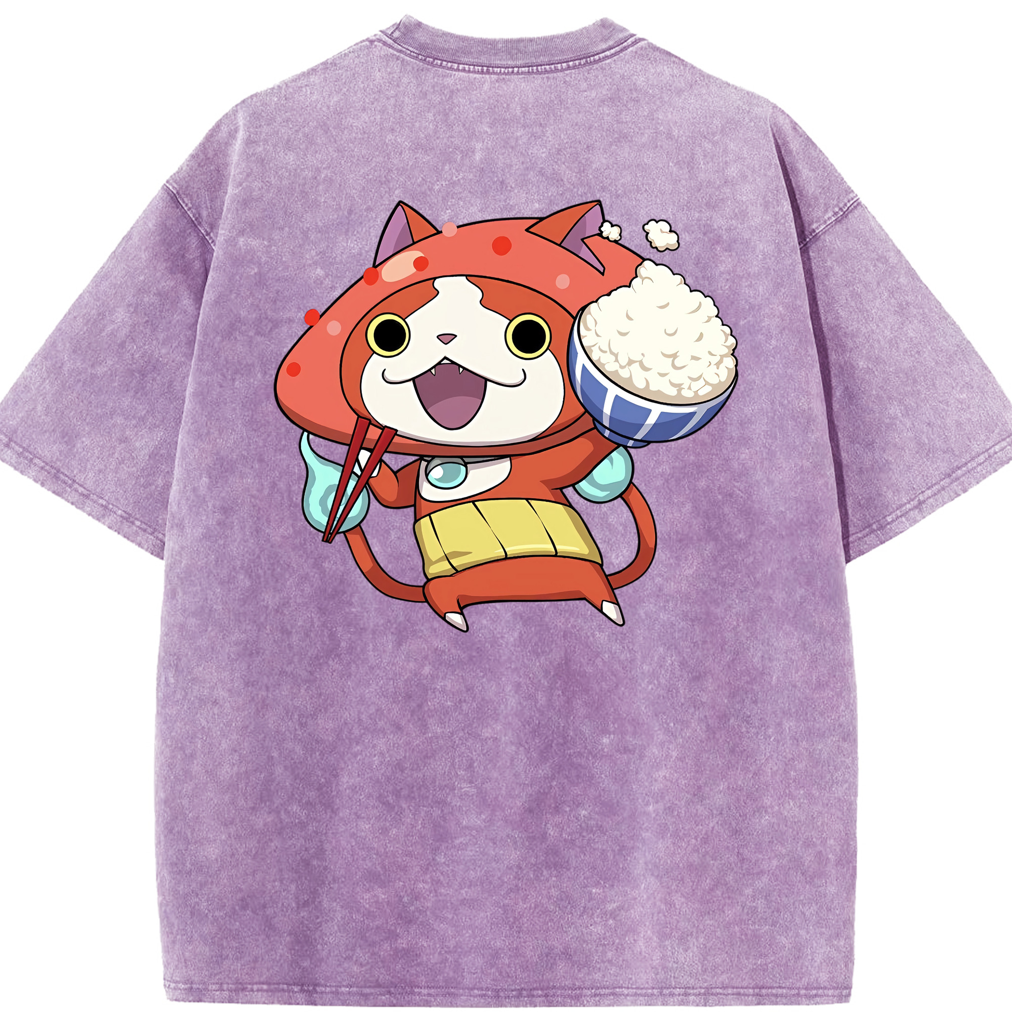 （画像用） 妖怪ウォッチ Yo-kai Watch 綿100% ヴィンテージ風 半袖Tシャツ（背面プリント）