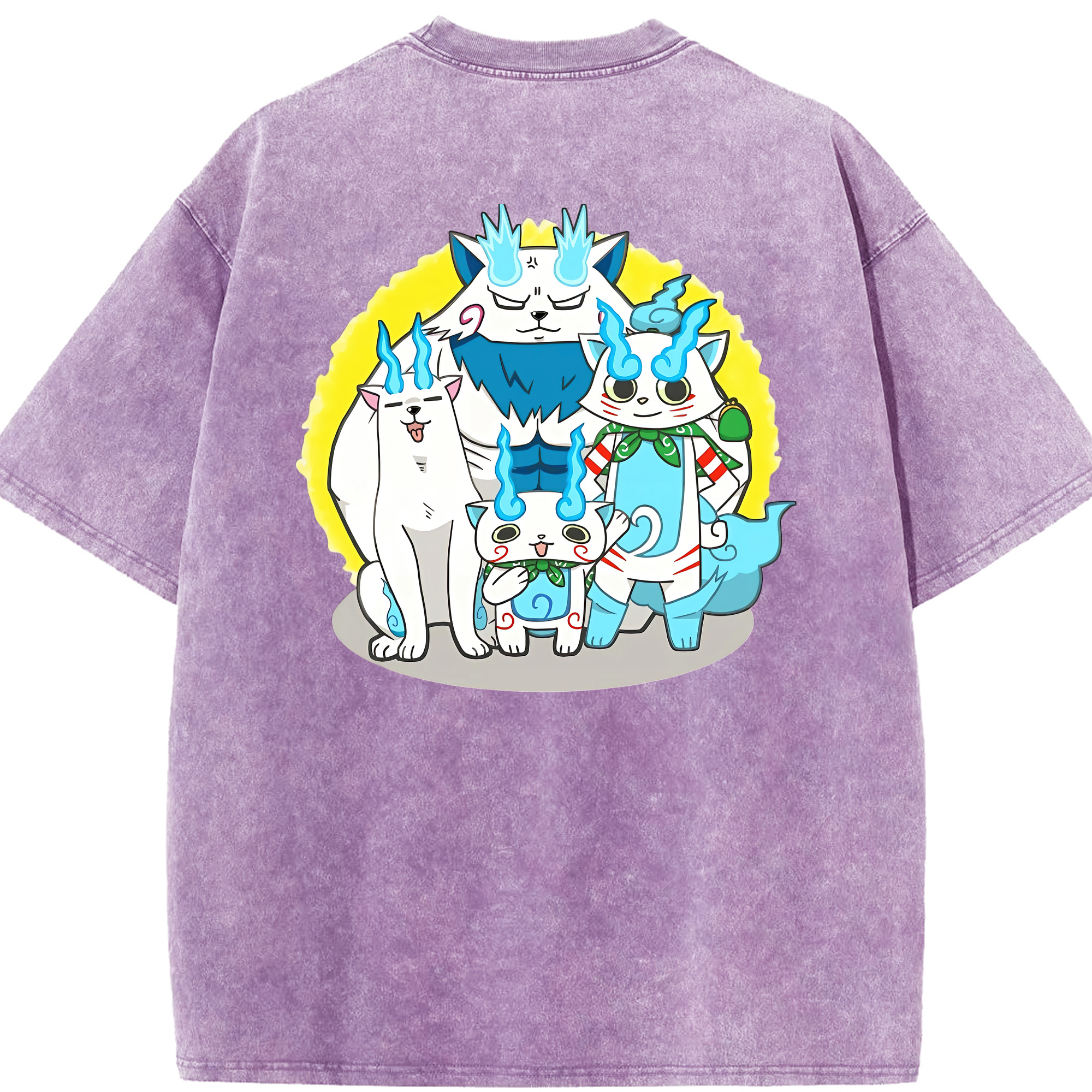 （画像用） 妖怪ウォッチ Yo-kai Watch 綿100% ヴィンテージ風 半袖Tシャツ（背面プリント）