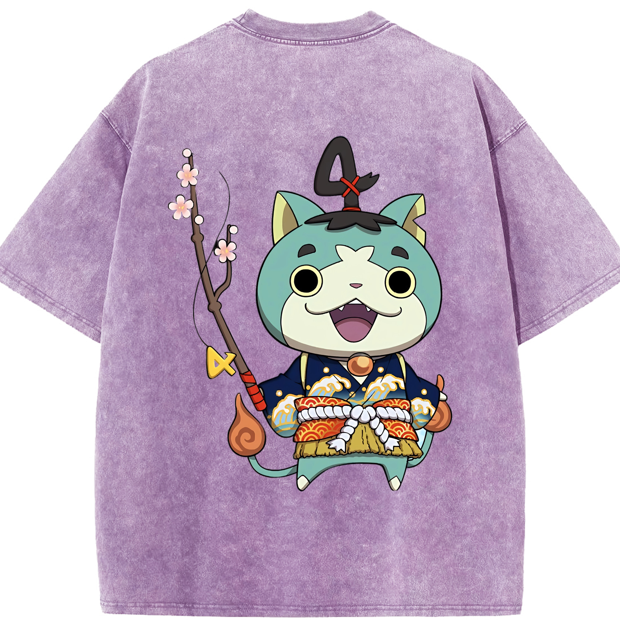 （画像用） 妖怪ウォッチ Yo-kai Watch 綿100% ヴィンテージ風 半袖Tシャツ（背面プリント）