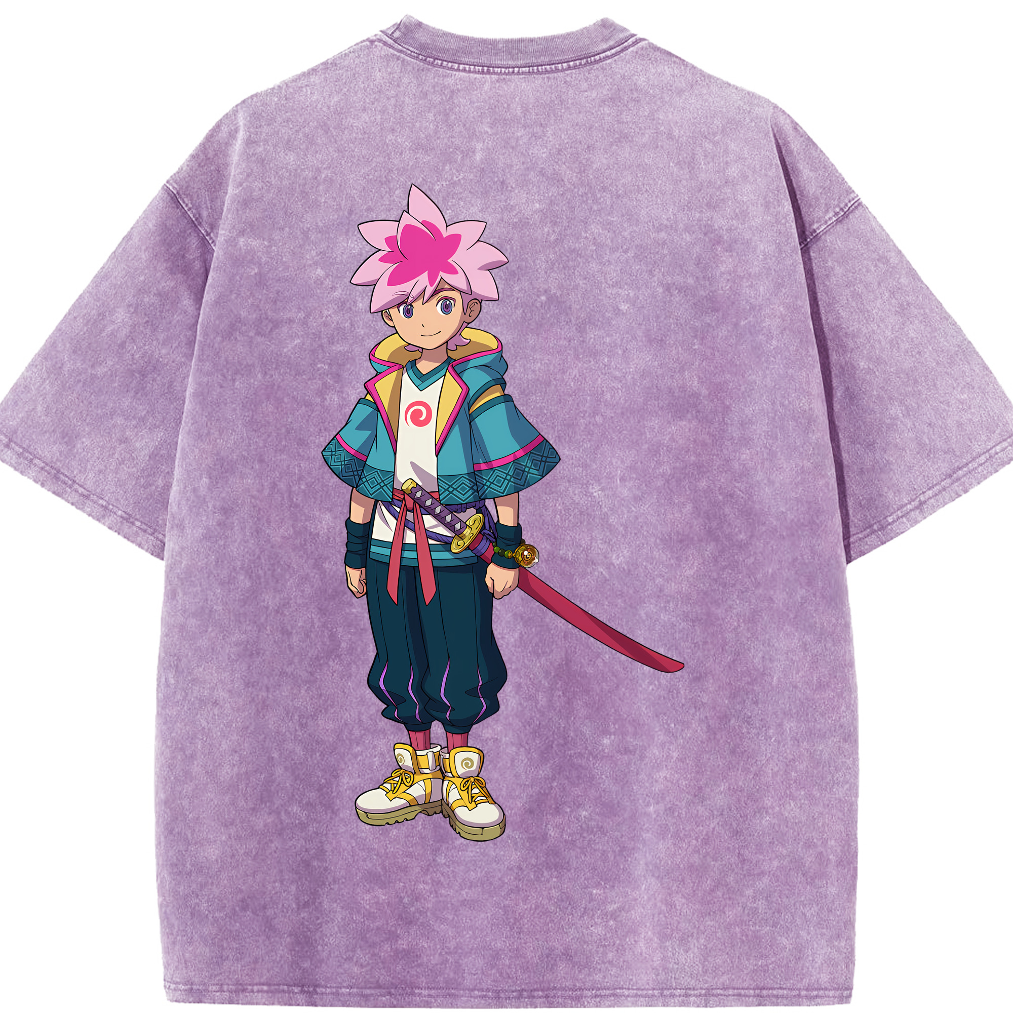 （画像用） 妖怪ウォッチ Yo-kai Watch 綿100% ヴィンテージ風 半袖Tシャツ（背面プリント）
