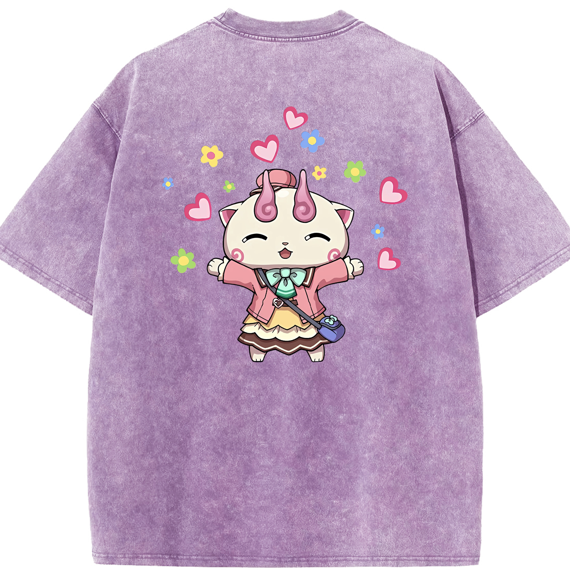 （画像用） 妖怪ウォッチ Yo-kai Watch 綿100% ヴィンテージ風 半袖Tシャツ（背面プリント）