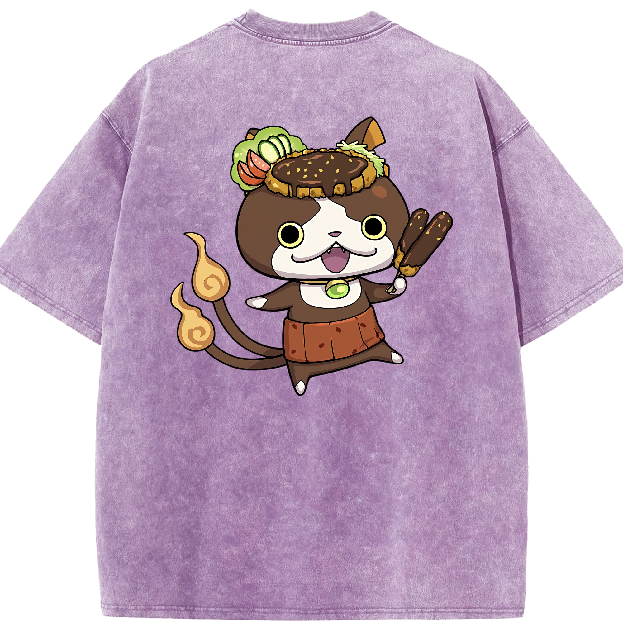 （画像用） 妖怪ウォッチ Yo-kai Watch 綿100% ヴィンテージ風 半袖Tシャツ（背面プリント）