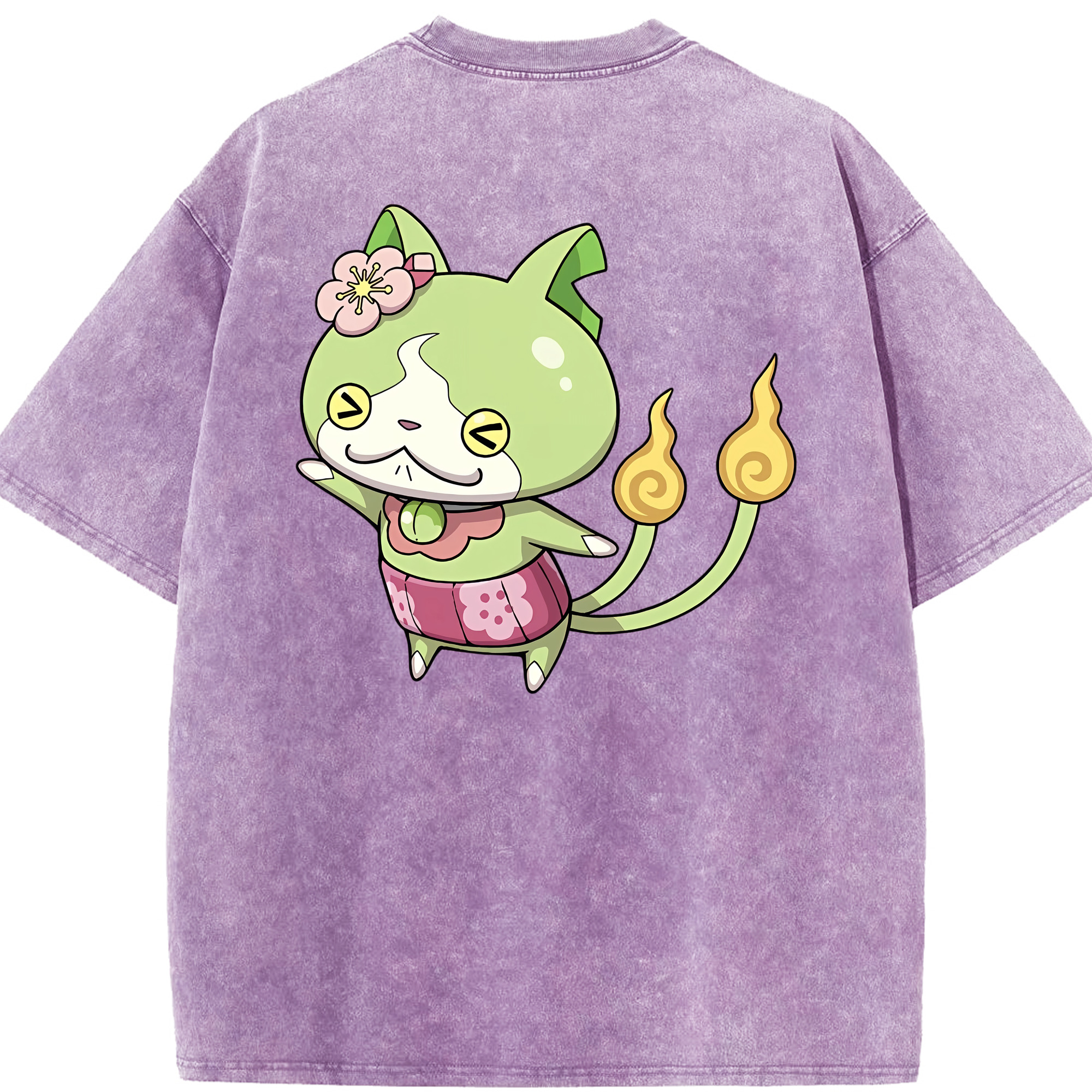 （画像用） 妖怪ウォッチ Yo-kai Watch 綿100% ヴィンテージ風 半袖Tシャツ（背面プリント）