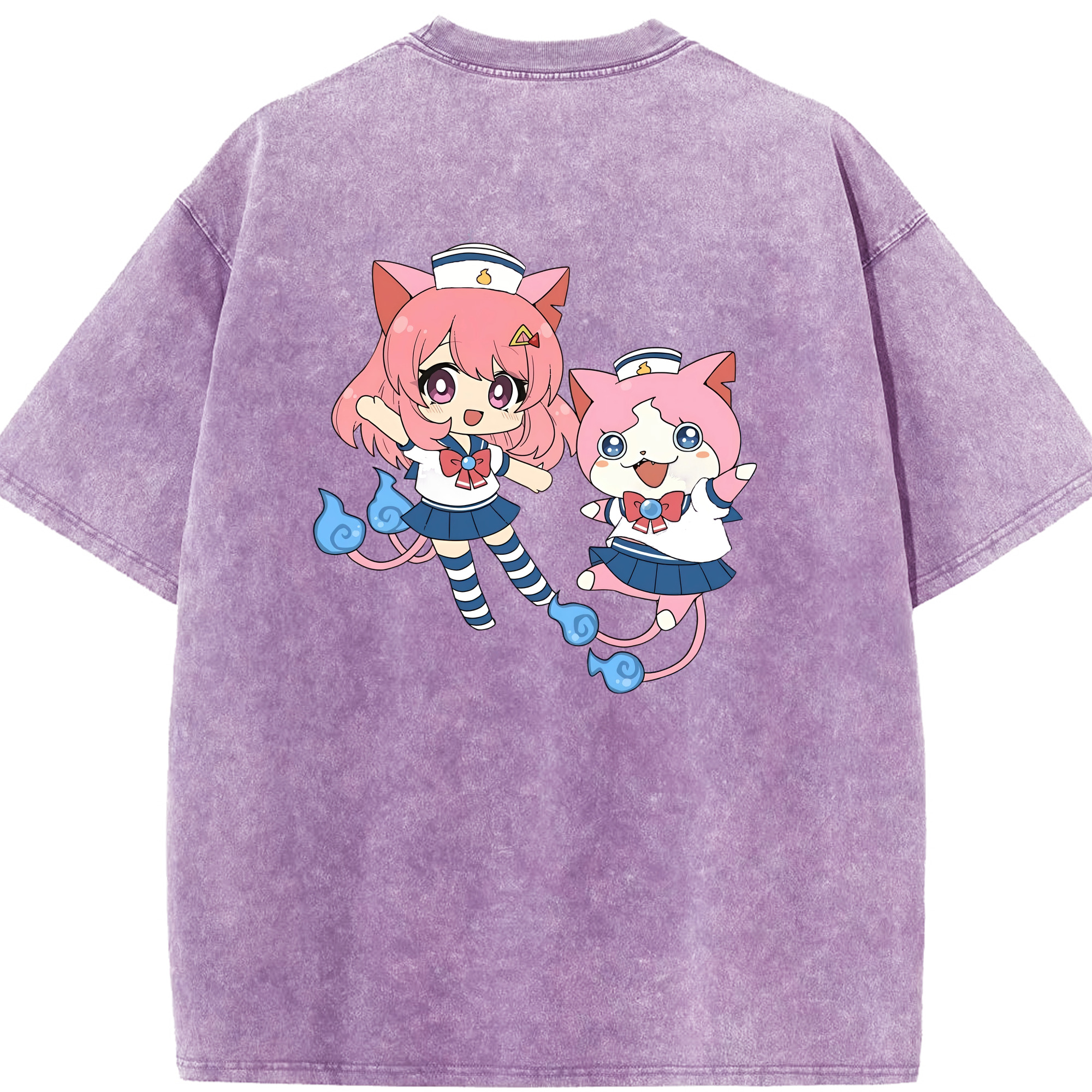 （画像用） 妖怪ウォッチ Yo-kai Watch 綿100% ヴィンテージ風 半袖Tシャツ（背面プリント）