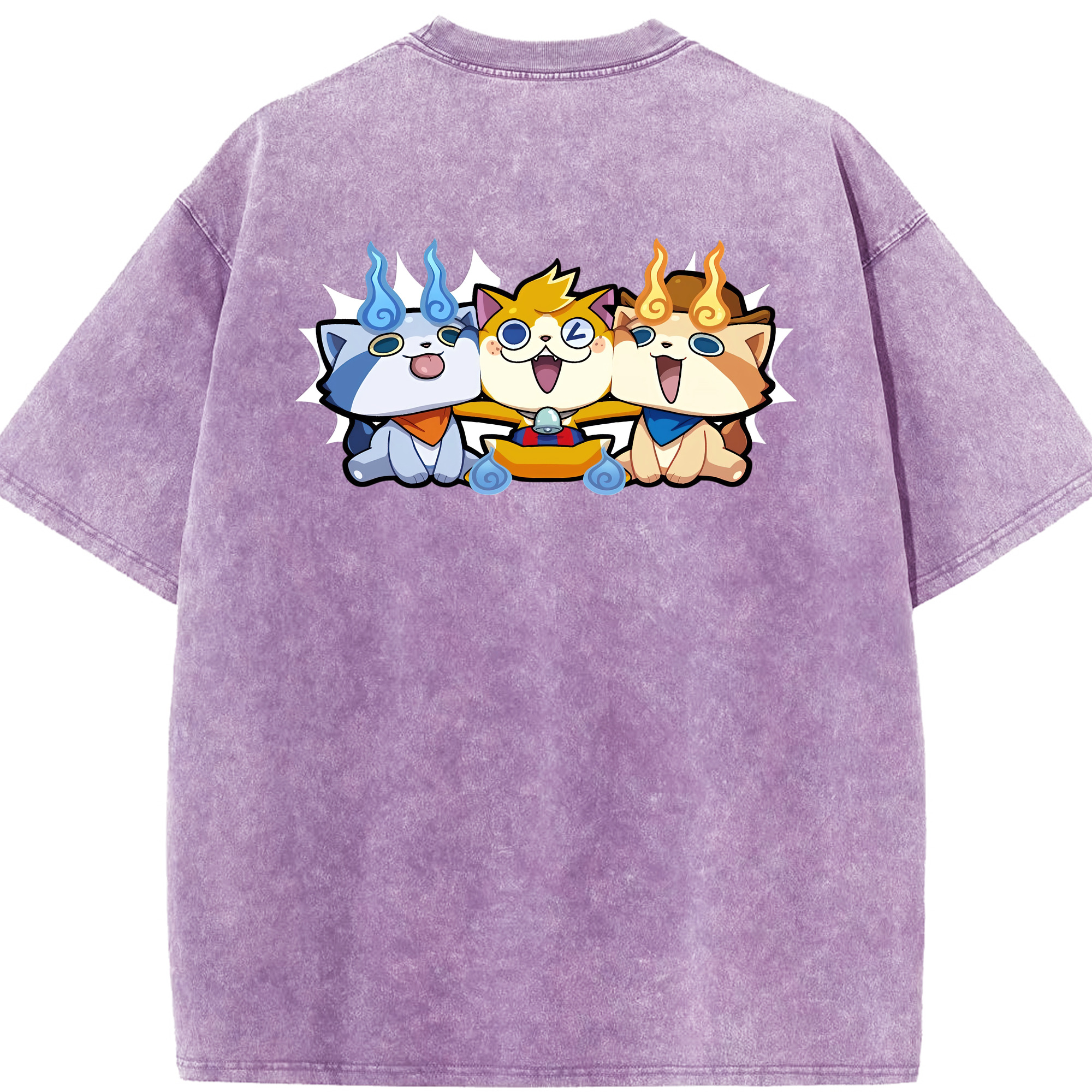 （画像用） 妖怪ウォッチ Yo-kai Watch 綿100% ヴィンテージ風 半袖Tシャツ（背面プリント）