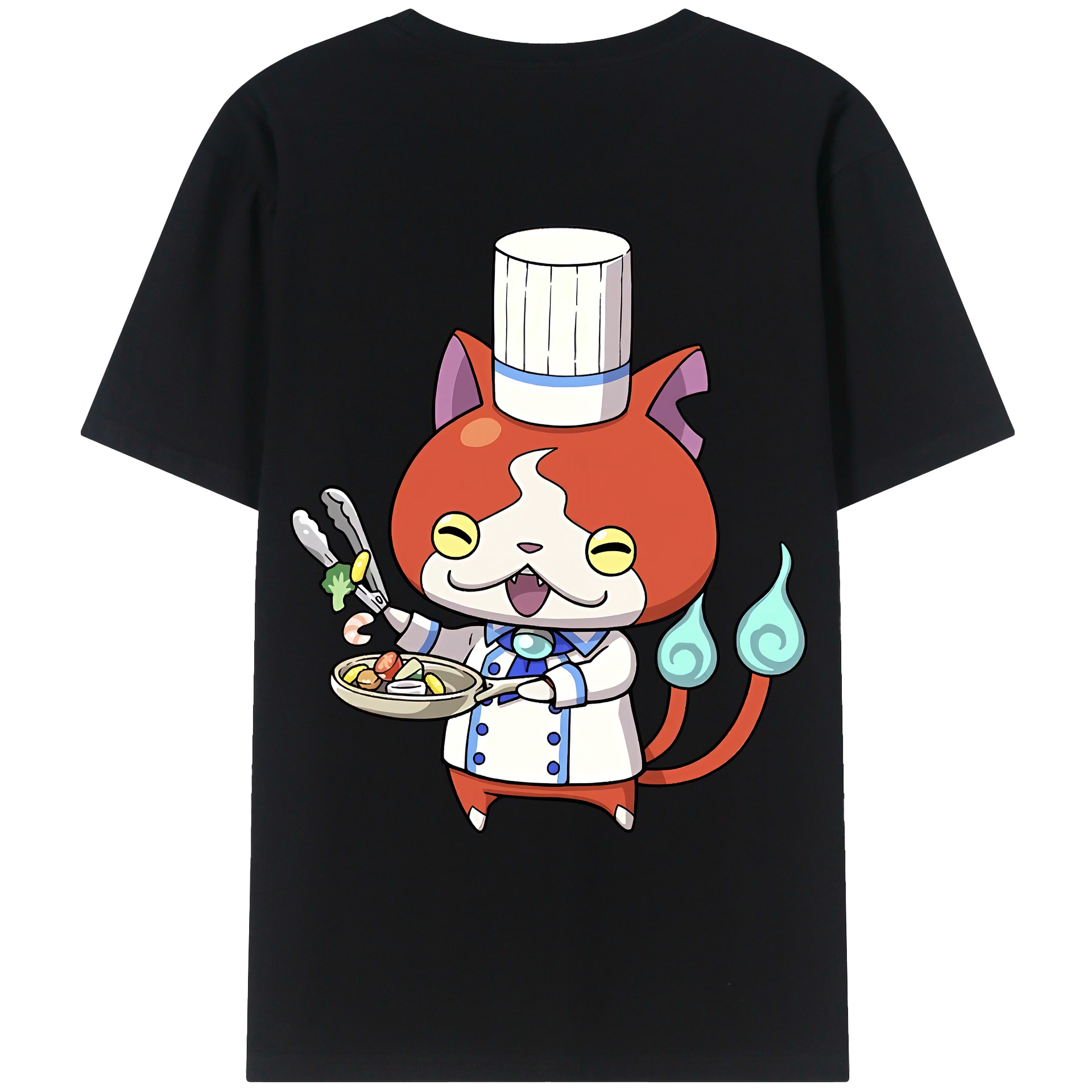 （画像用） 妖怪ウォッチ Yo-kai Watch 綿100％ メンズ半袖Tシャツ（バックプリント） 通気性