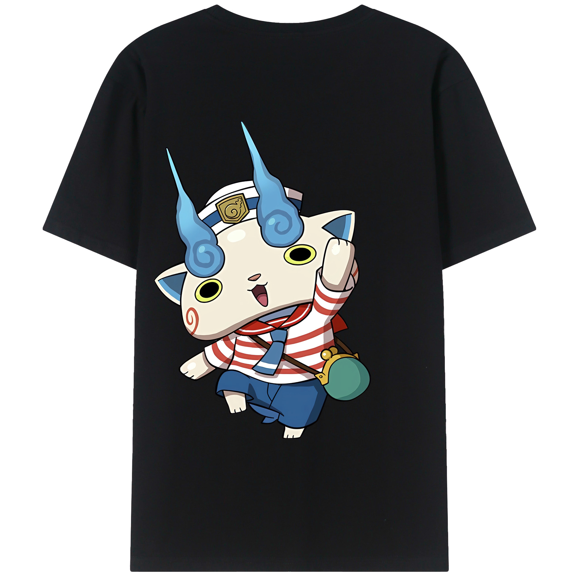 （画像用） 妖怪ウォッチ Yo-kai Watch 綿100％ メンズ半袖Tシャツ（バックプリント） 通気性