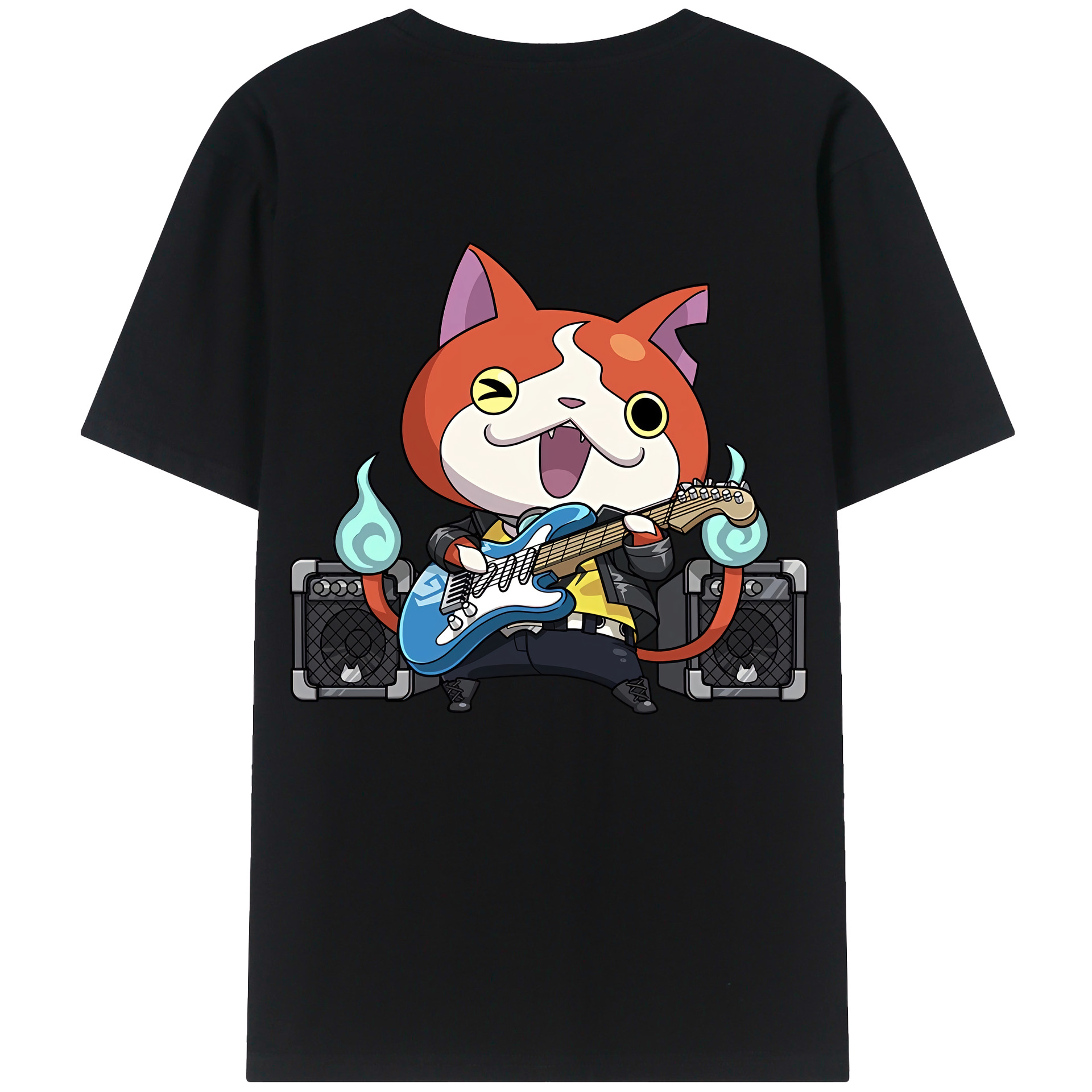 （画像用） 妖怪ウォッチ Yo-kai Watch 綿100％ メンズ半袖Tシャツ（バックプリント） 通気性