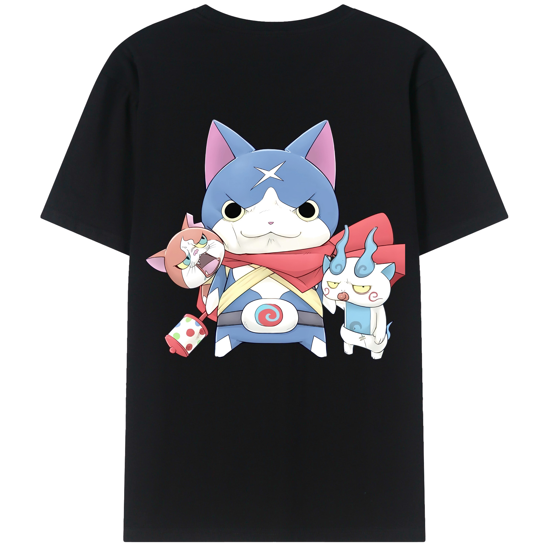 （画像用） 妖怪ウォッチ Yo-kai Watch 綿100％ メンズ半袖Tシャツ（バックプリント） 通気性
