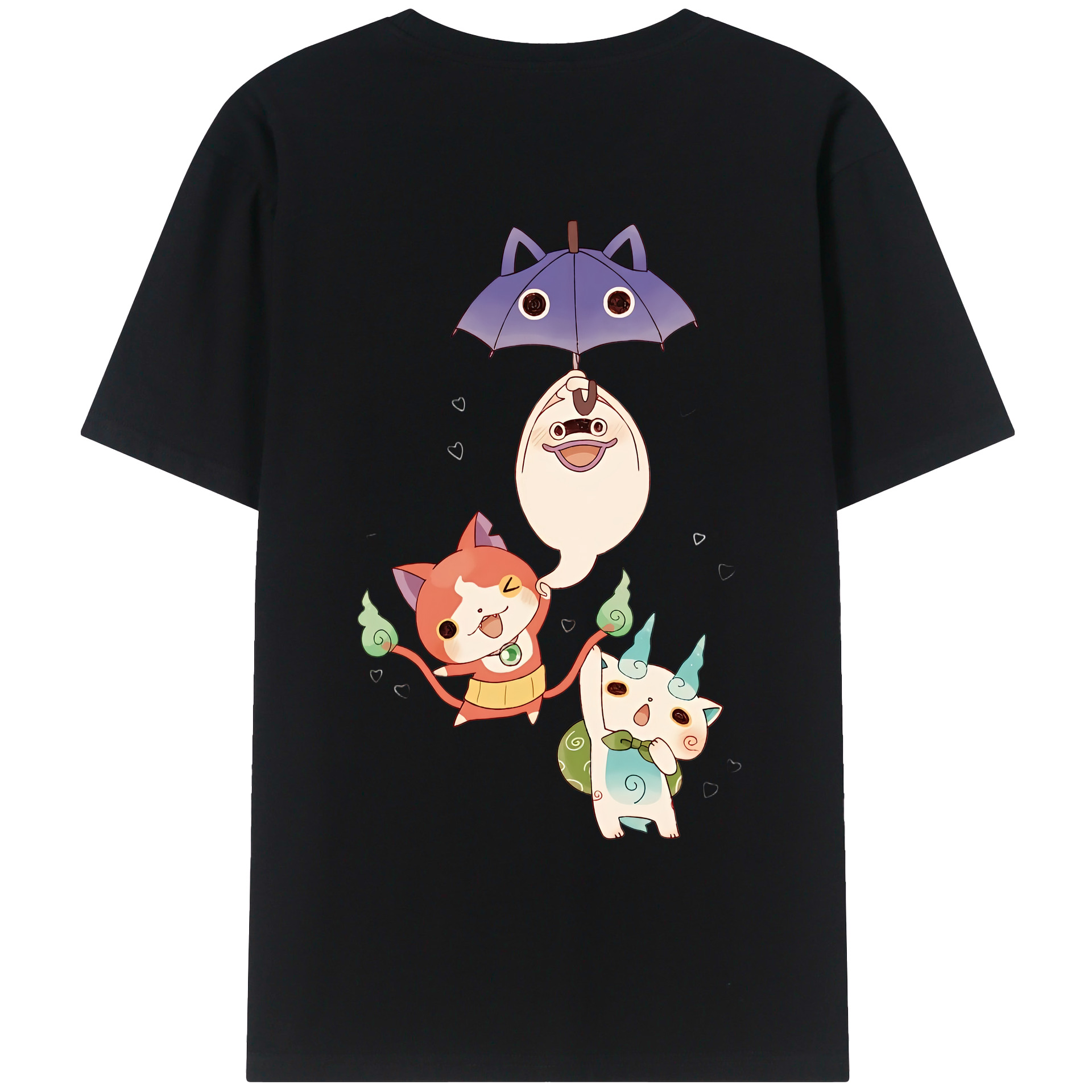 （画像用） 妖怪ウォッチ Yo-kai Watch 綿100％ メンズ半袖Tシャツ（バックプリント） 通気性