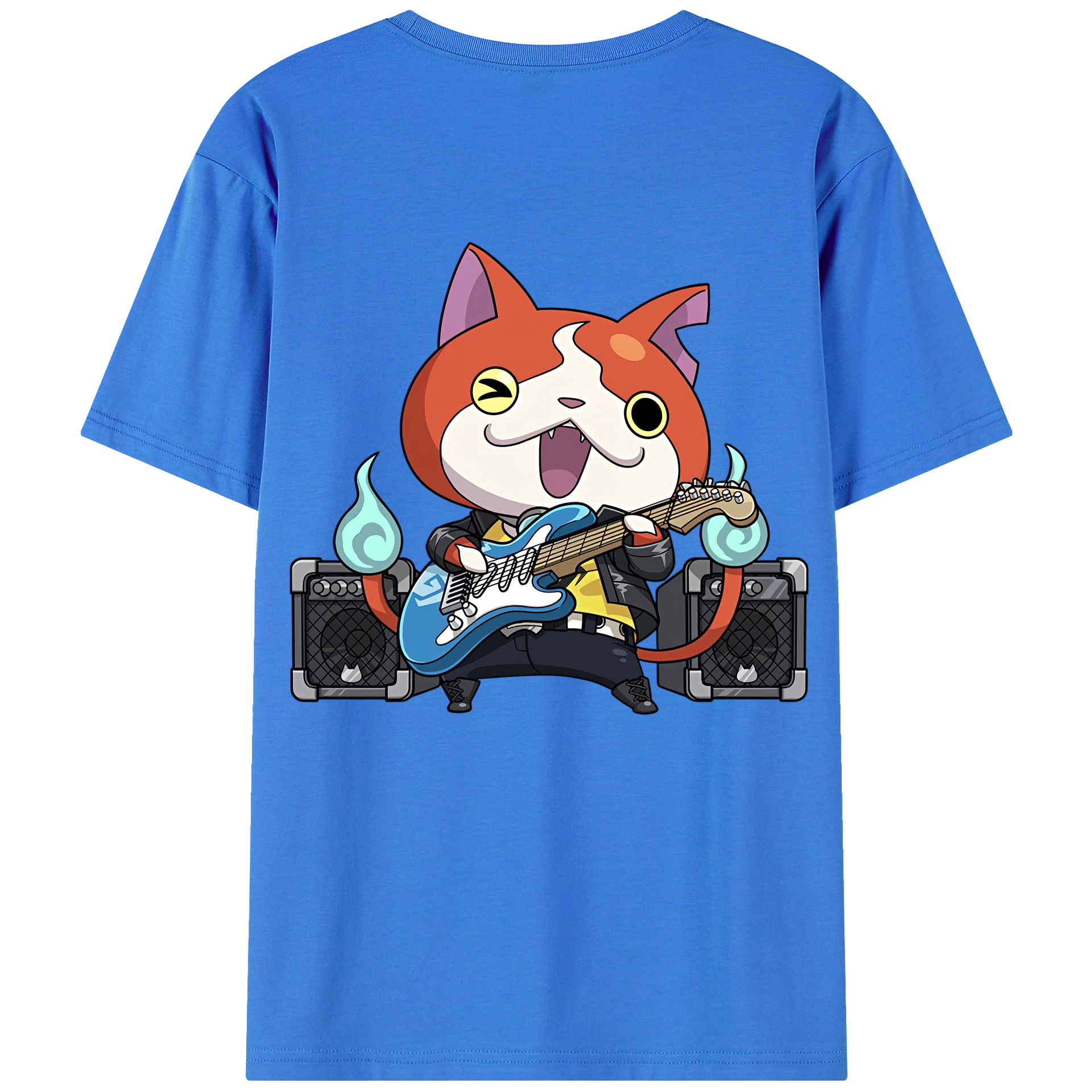 （画像用） 妖怪ウォッチ Yo-kai Watch 綿100％ メンズ半袖Tシャツ（バックプリント） 通気性