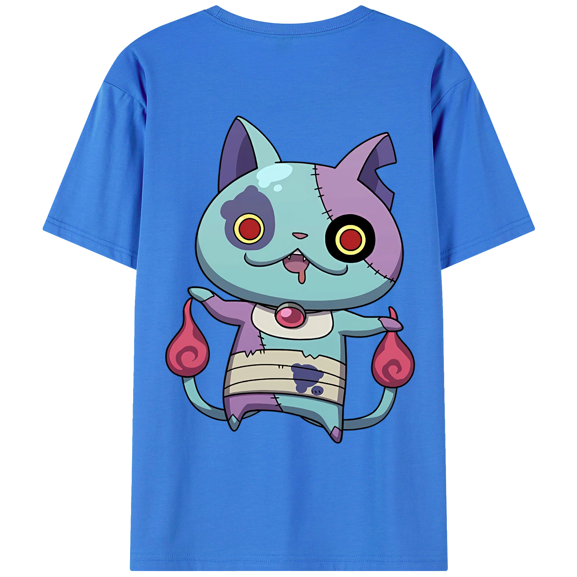 （画像用） 妖怪ウォッチ Yo-kai Watch 綿100％ メンズ半袖Tシャツ（バックプリント） 通気性
