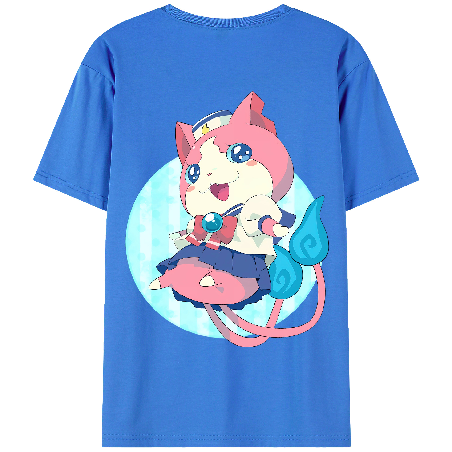 （画像用） 妖怪ウォッチ Yo-kai Watch 綿100％ メンズ半袖Tシャツ（バックプリント） 通気性