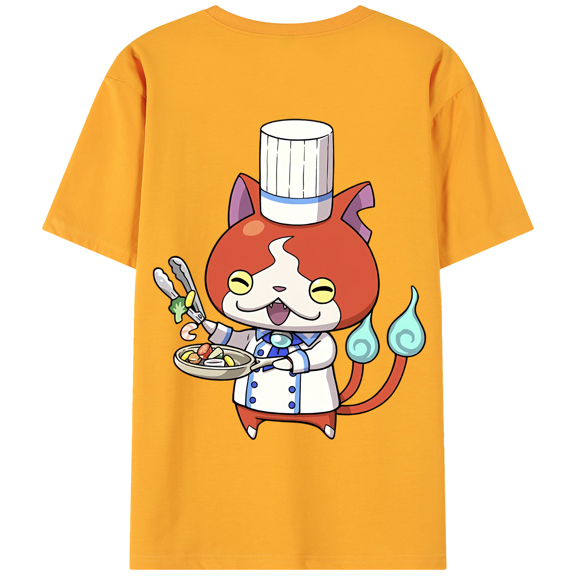 （画像用） 妖怪ウォッチ Yo-kai Watch 綿100％ メンズ半袖Tシャツ（バックプリント） 通気性