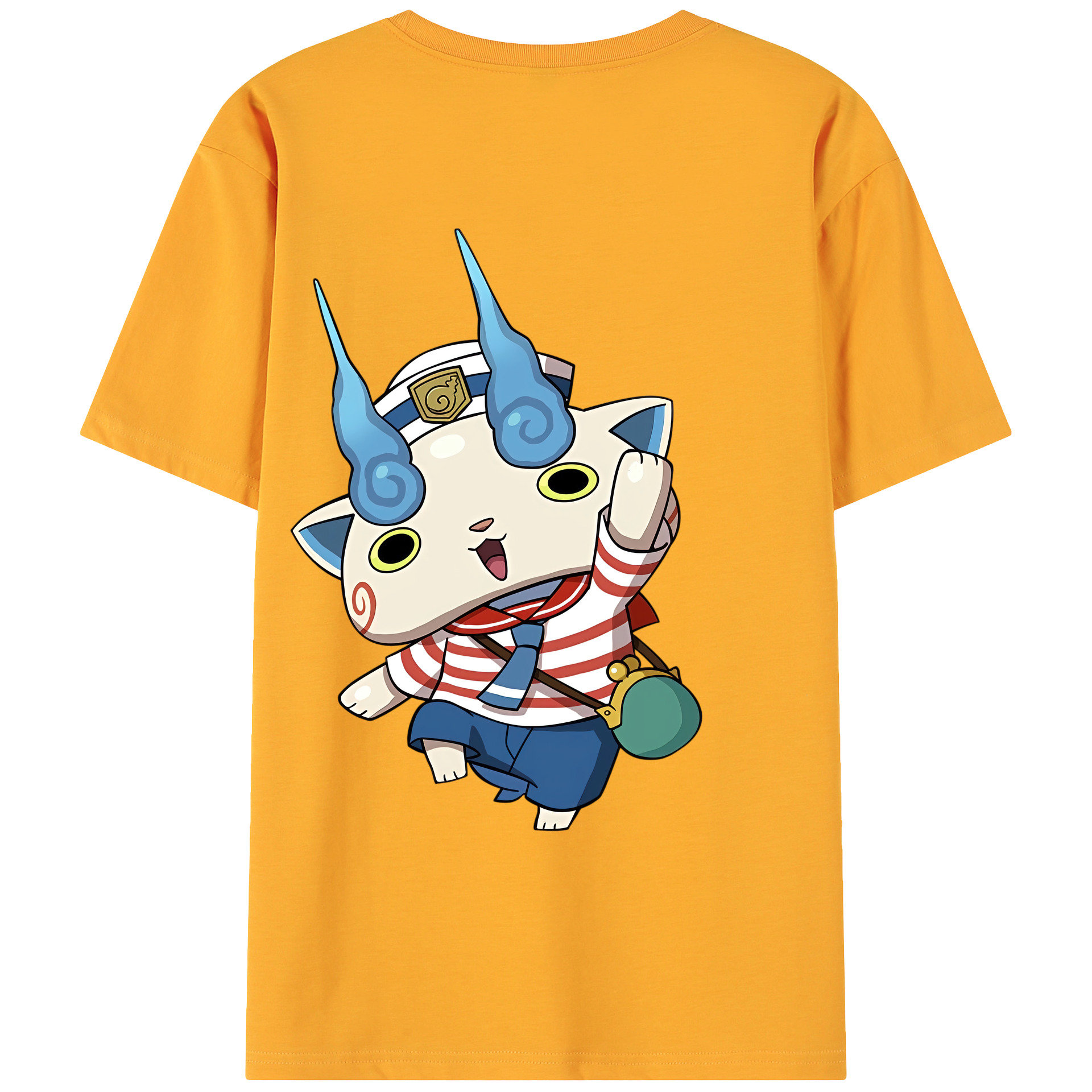 （画像用） 妖怪ウォッチ Yo-kai Watch 綿100％ メンズ半袖Tシャツ（バックプリント） 通気性