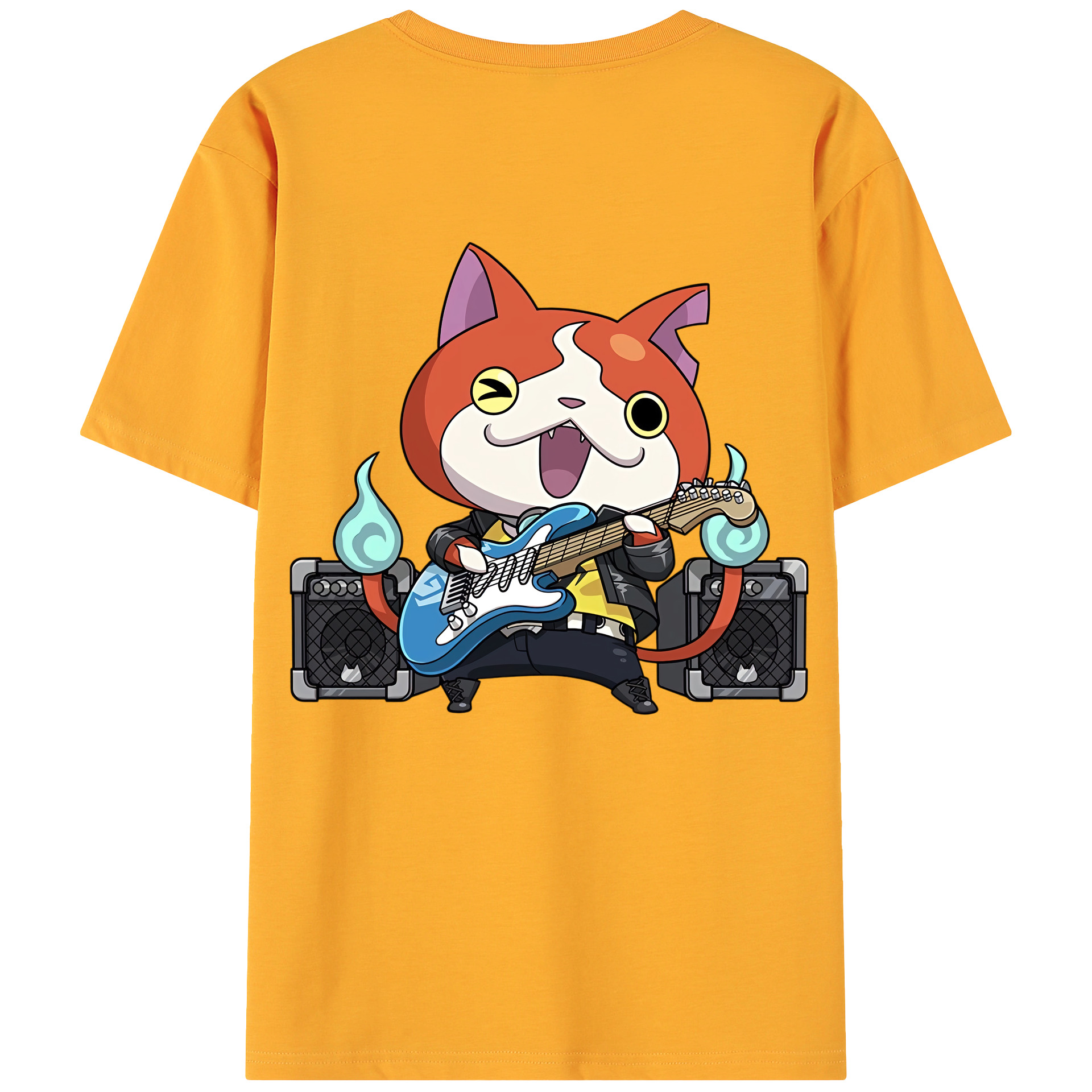 （画像用） 妖怪ウォッチ Yo-kai Watch 綿100％ メンズ半袖Tシャツ（バックプリント） 通気性
