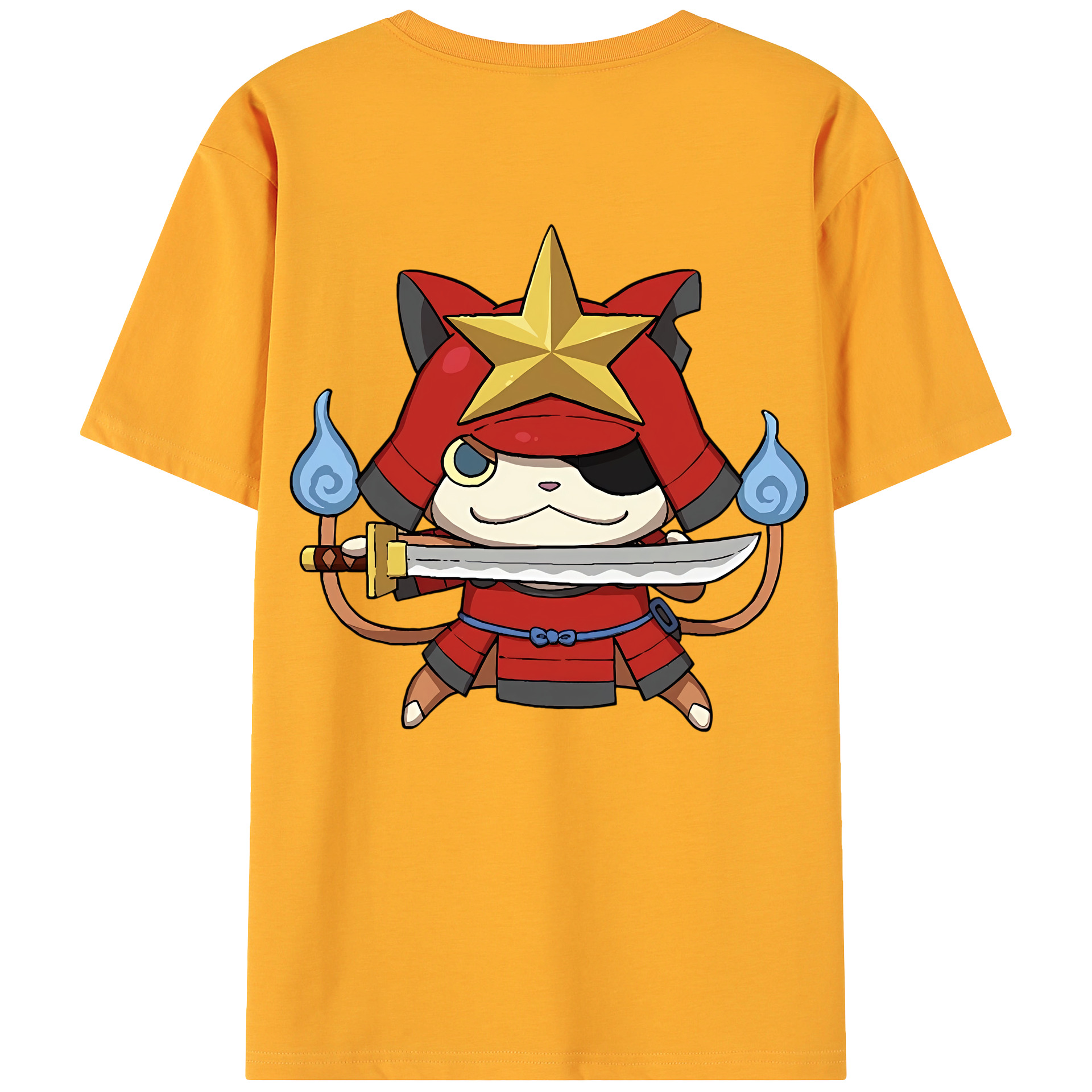 （画像用） 妖怪ウォッチ Yo-kai Watch 綿100％ メンズ半袖Tシャツ（バックプリント） 通気性