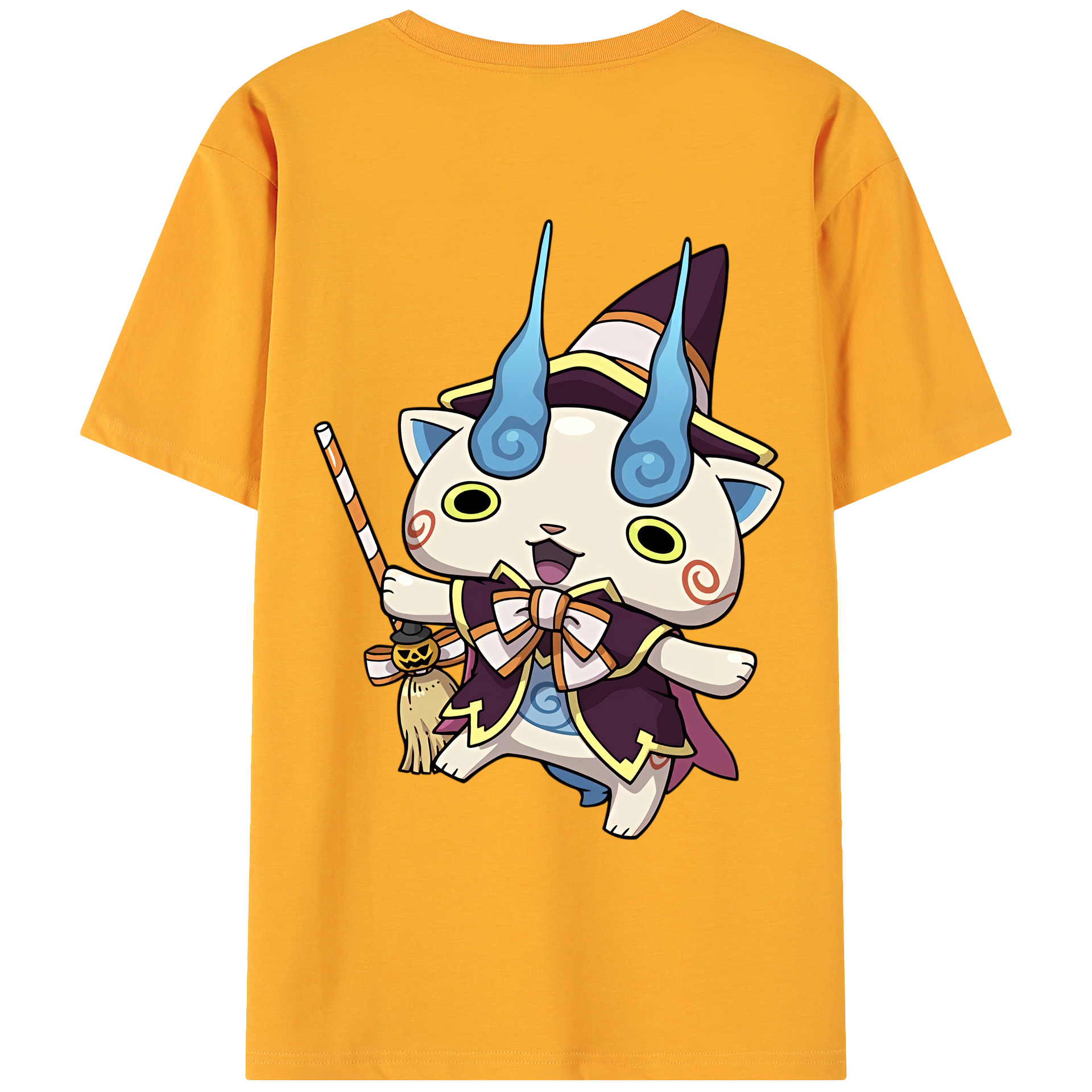 （画像用） 妖怪ウォッチ Yo-kai Watch 綿100％ メンズ半袖Tシャツ（バックプリント） 通気性