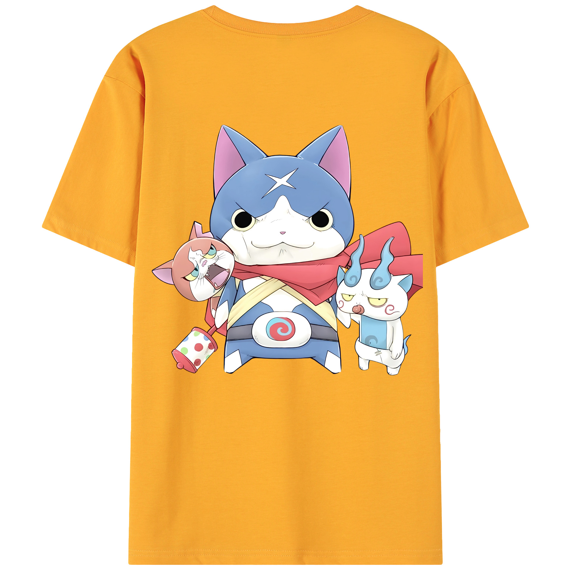 （画像用） 妖怪ウォッチ Yo-kai Watch 綿100％ メンズ半袖Tシャツ（バックプリント） 通気性