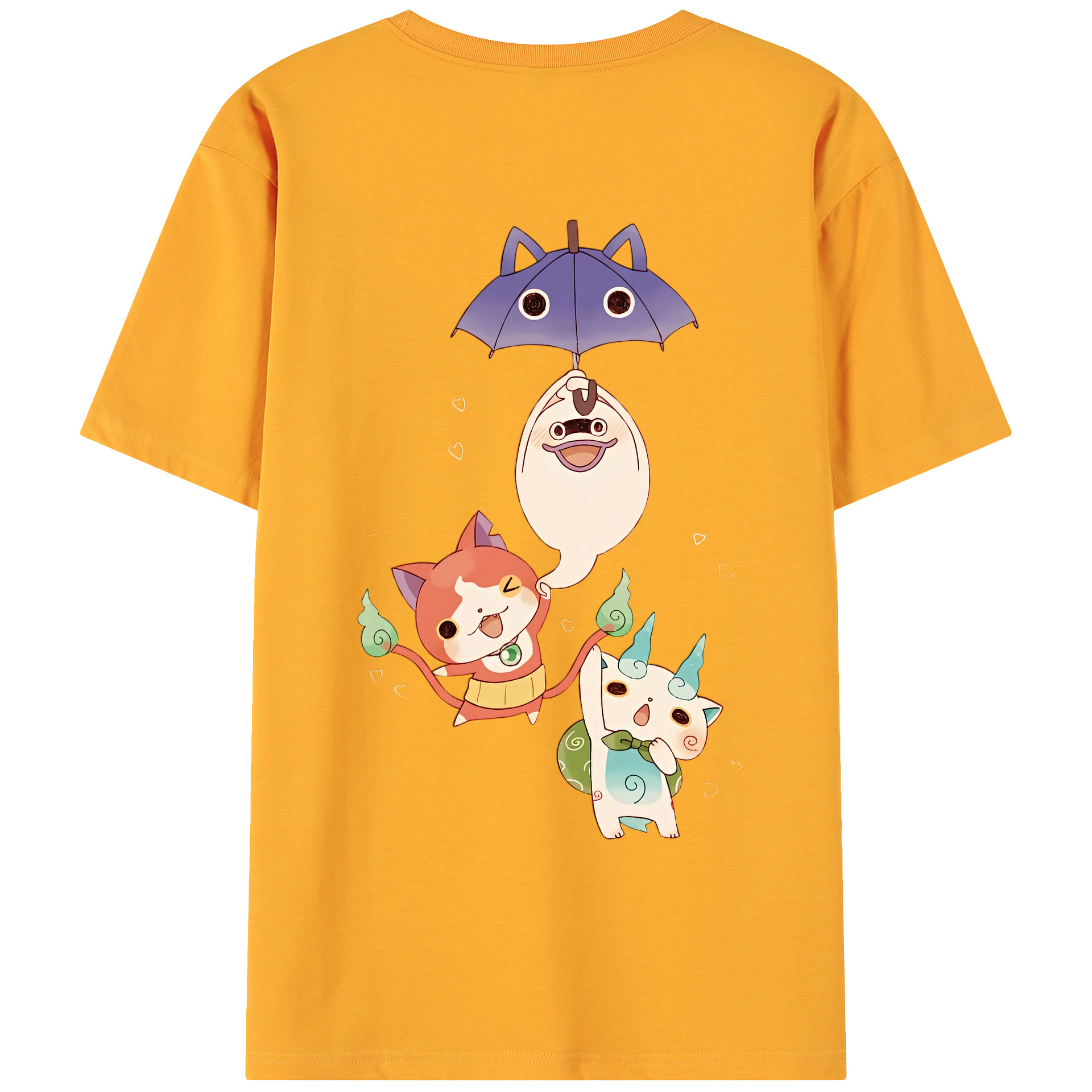 （画像用） 妖怪ウォッチ Yo-kai Watch 綿100％ メンズ半袖Tシャツ（バックプリント） 通気性