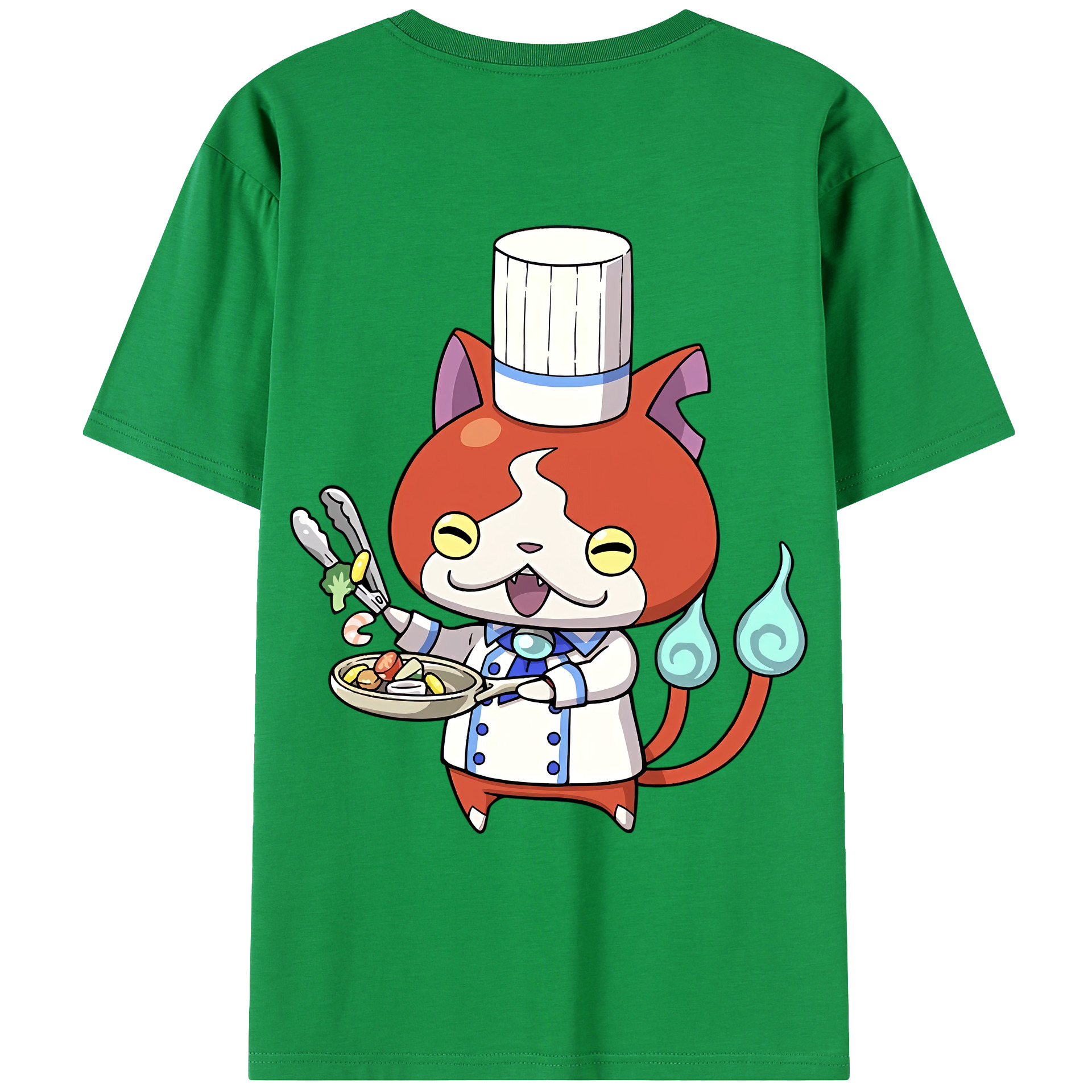 （画像用） 妖怪ウォッチ Yo-kai Watch 綿100％ メンズ半袖Tシャツ（バックプリント） 通気性