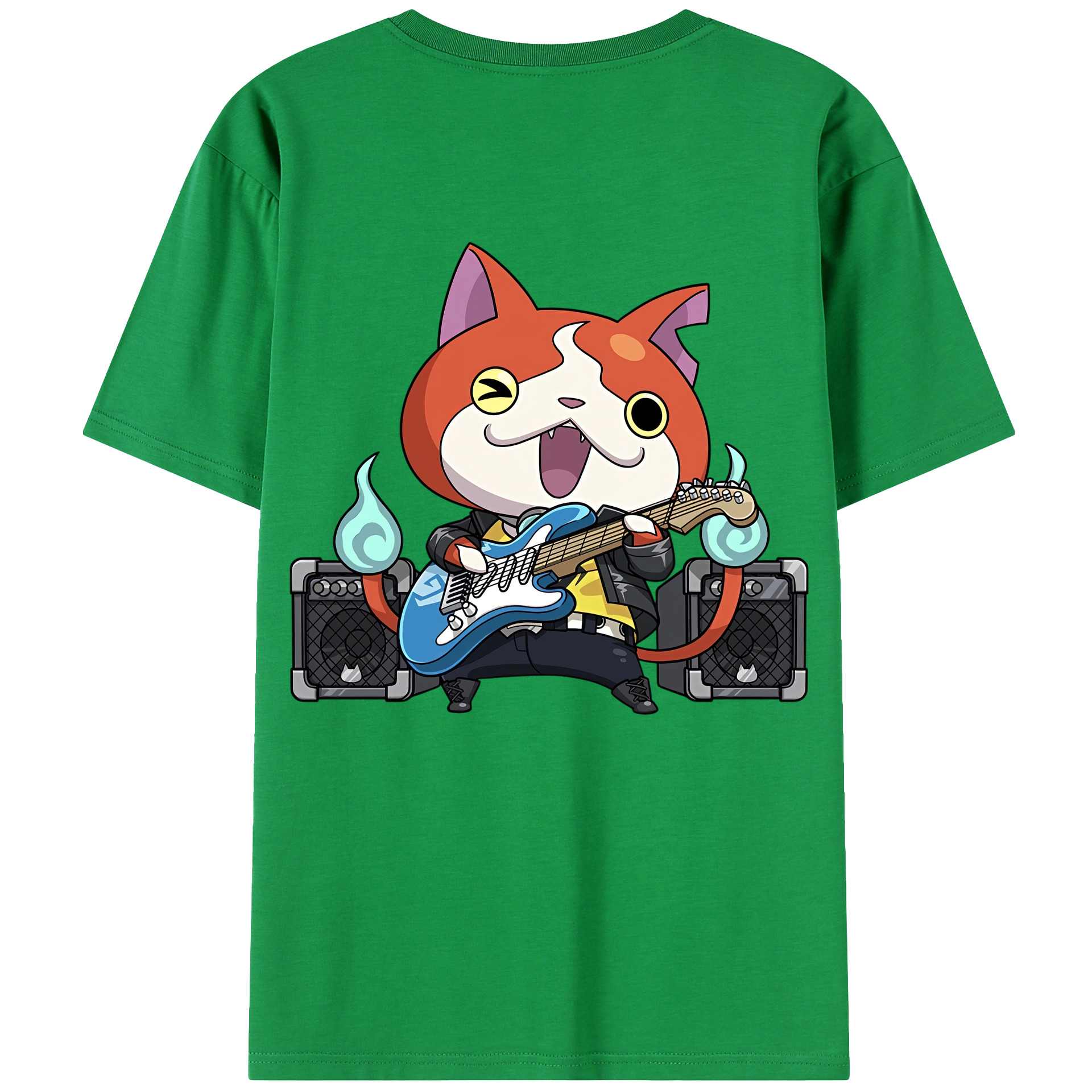 （画像用） 妖怪ウォッチ Yo-kai Watch 綿100％ メンズ半袖Tシャツ（バックプリント） 通気性
