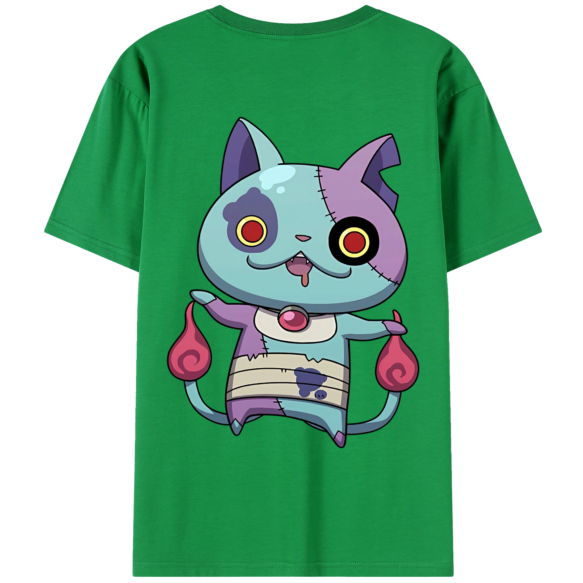 （画像用） 妖怪ウォッチ Yo-kai Watch 綿100％ メンズ半袖Tシャツ（バックプリント） 通気性