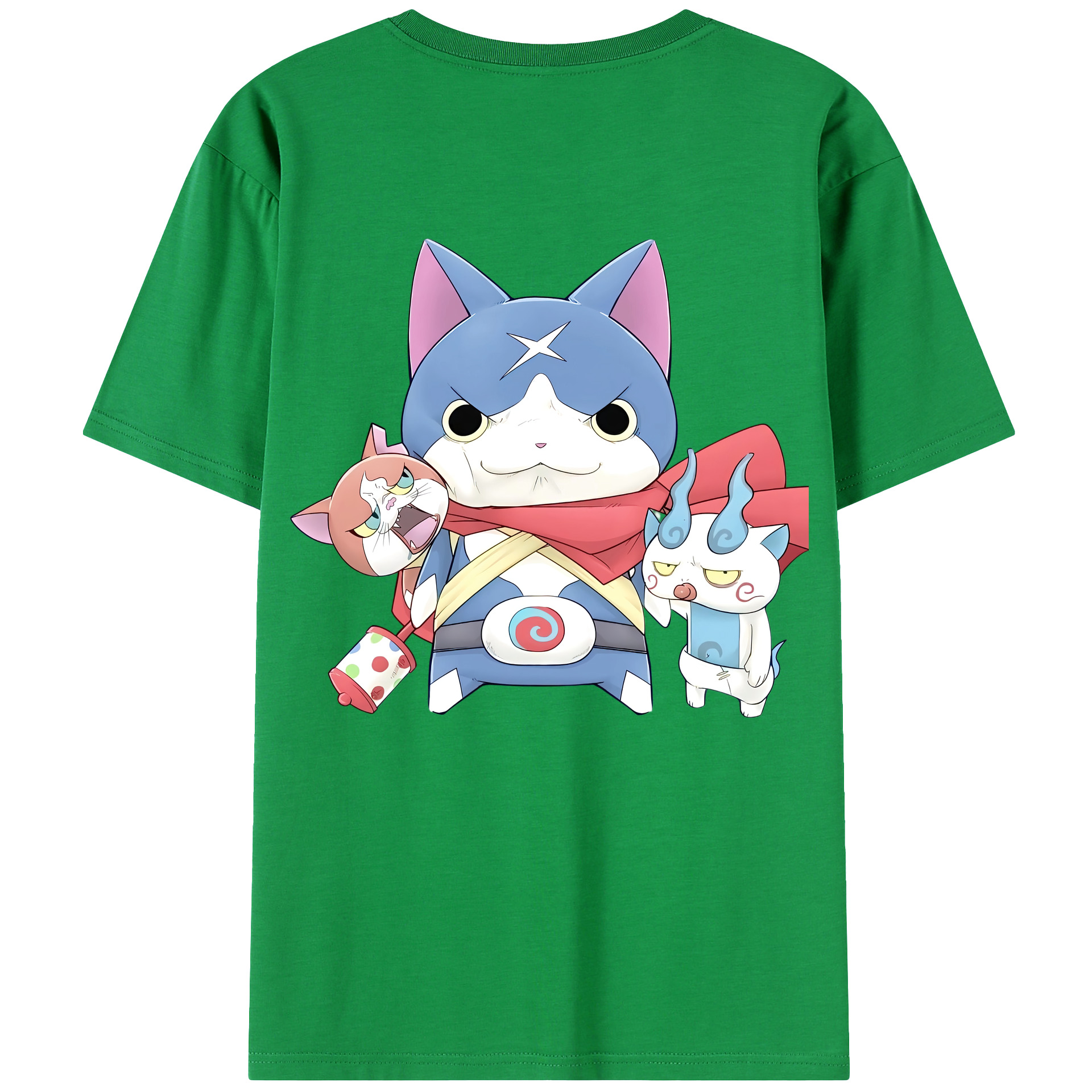 （画像用） 妖怪ウォッチ Yo-kai Watch 綿100％ メンズ半袖Tシャツ（バックプリント） 通気性