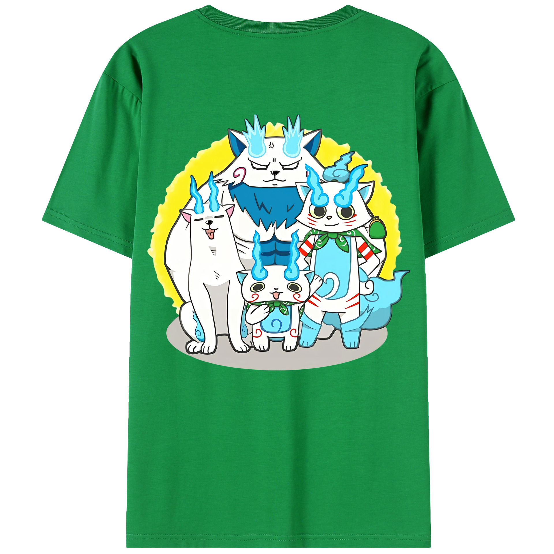（画像用） 妖怪ウォッチ Yo-kai Watch 綿100％ メンズ半袖Tシャツ（バックプリント） 通気性