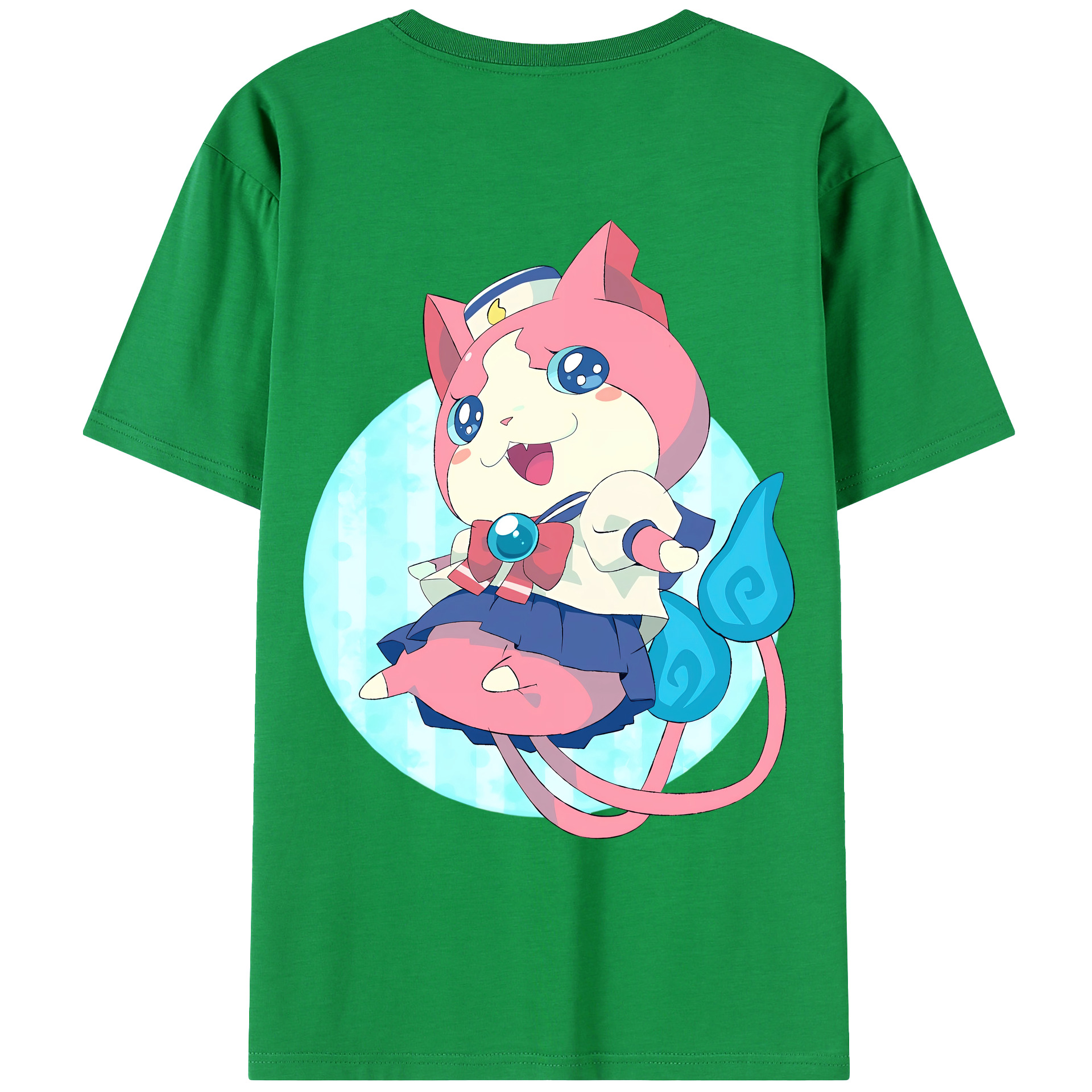 （画像用） 妖怪ウォッチ Yo-kai Watch 綿100％ メンズ半袖Tシャツ（バックプリント） 通気性