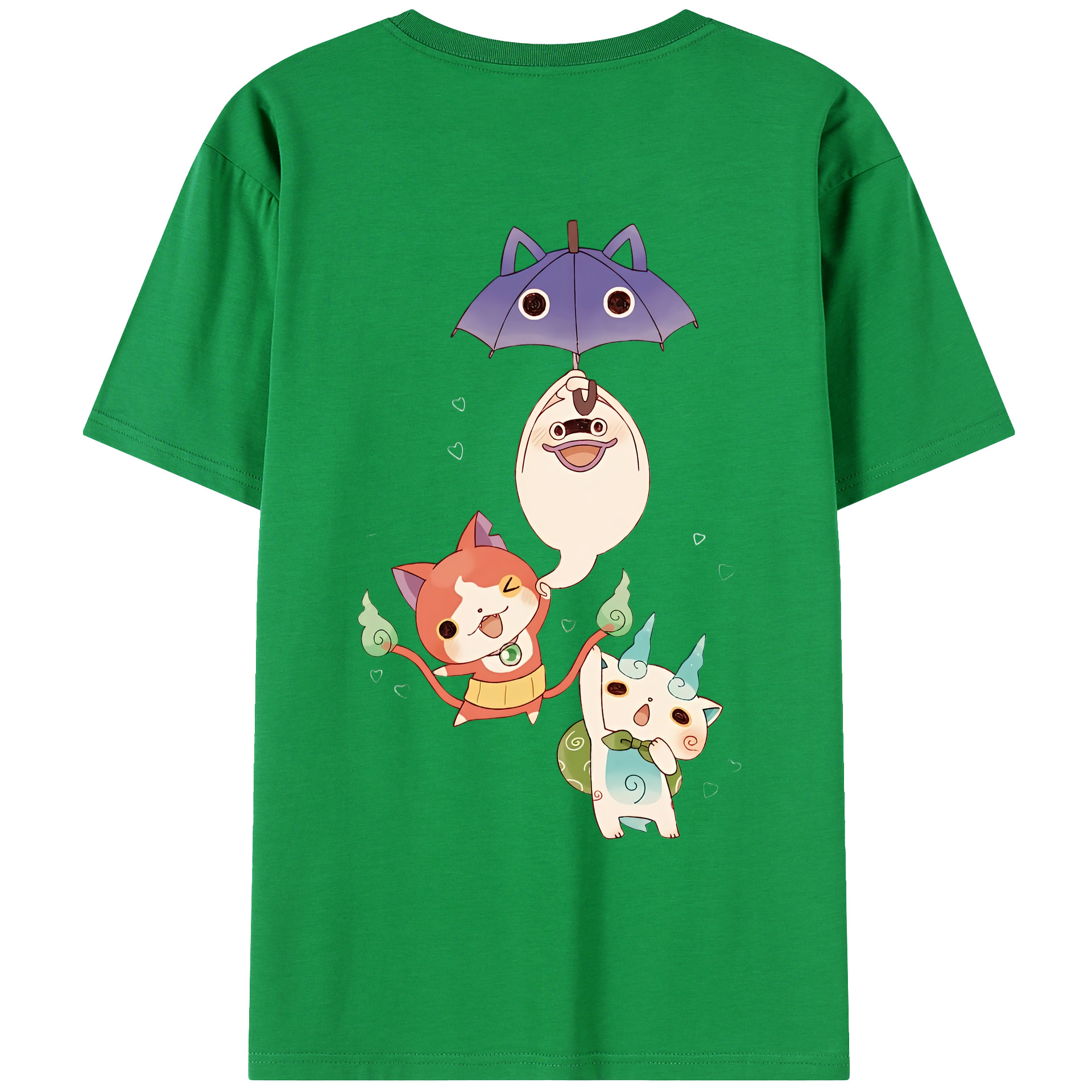 （画像用） 妖怪ウォッチ Yo-kai Watch 綿100％ メンズ半袖Tシャツ（バックプリント） 通気性