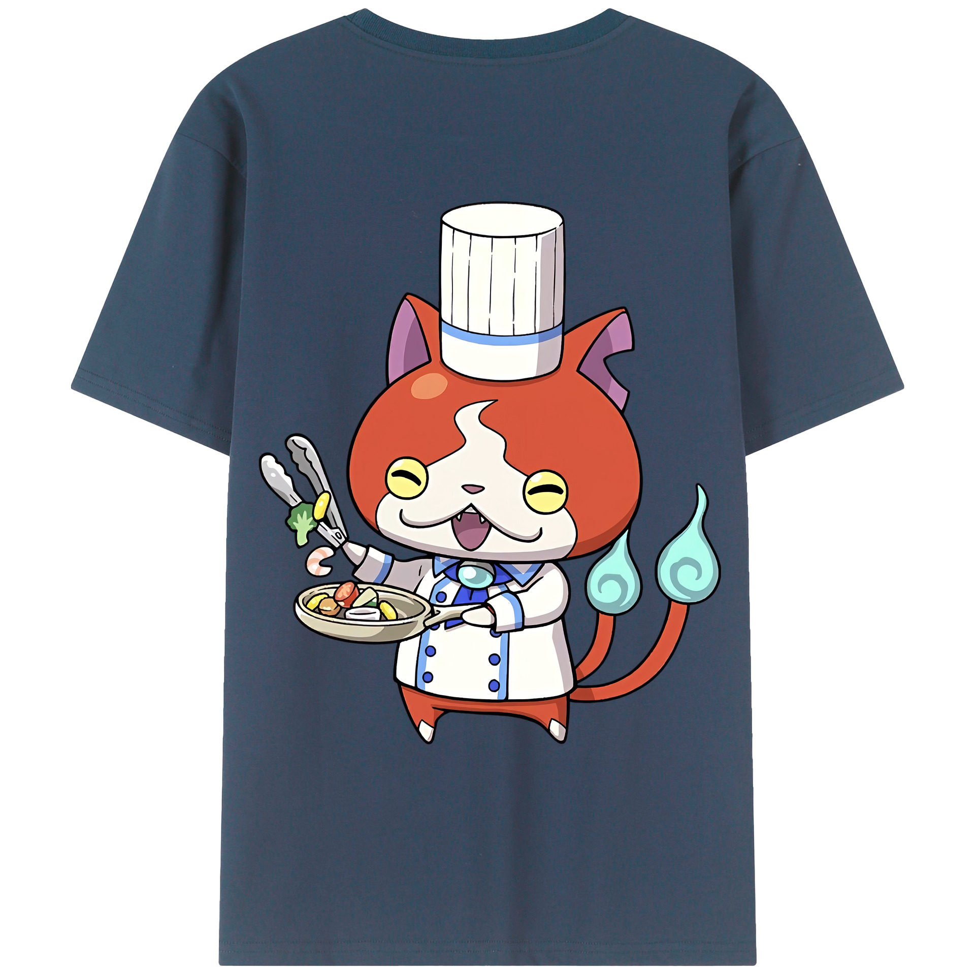 （画像用） 妖怪ウォッチ Yo-kai Watch 綿100％ メンズ半袖Tシャツ（バックプリント） 通気性
