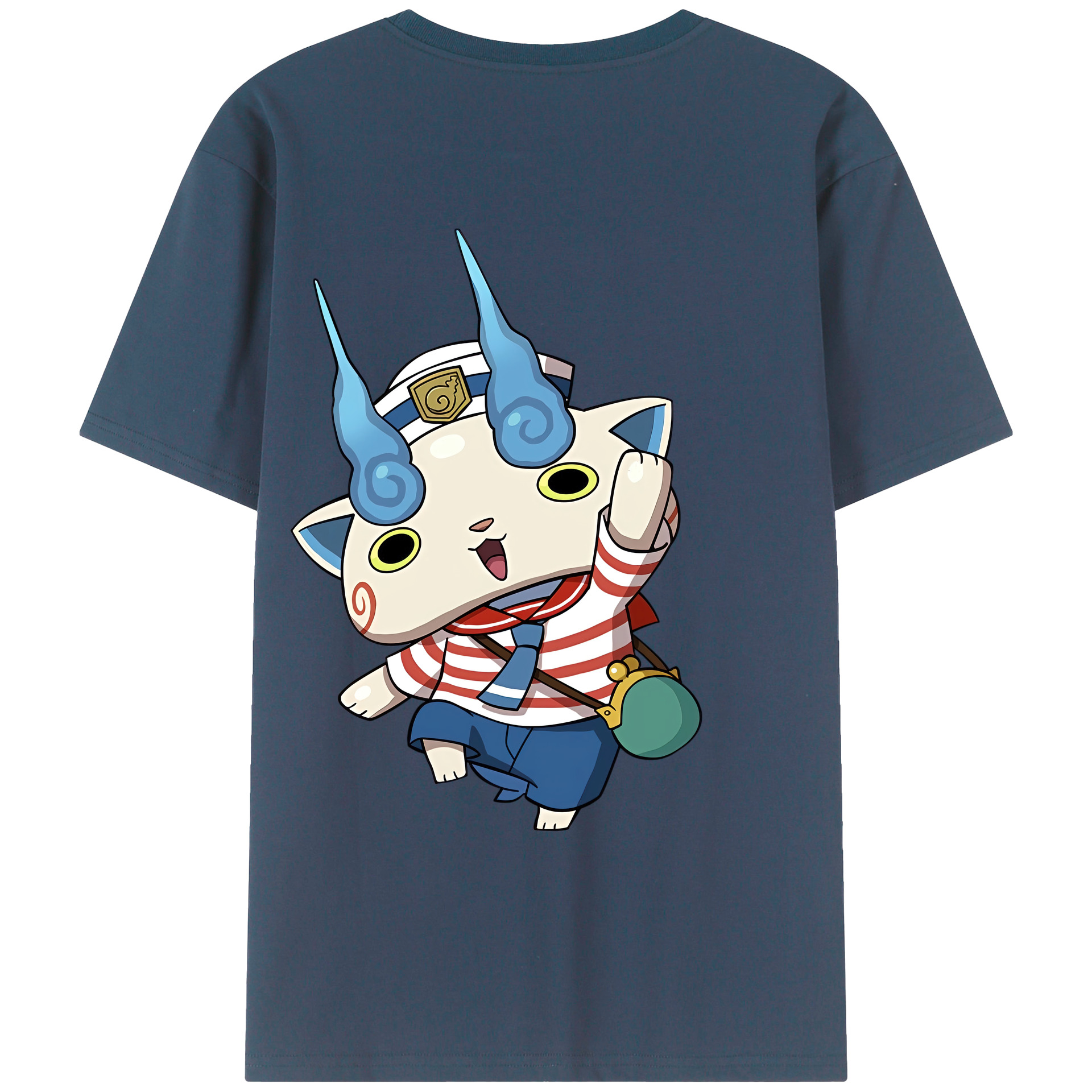 （画像用） 妖怪ウォッチ Yo-kai Watch 綿100％ メンズ半袖Tシャツ（バックプリント） 通気性