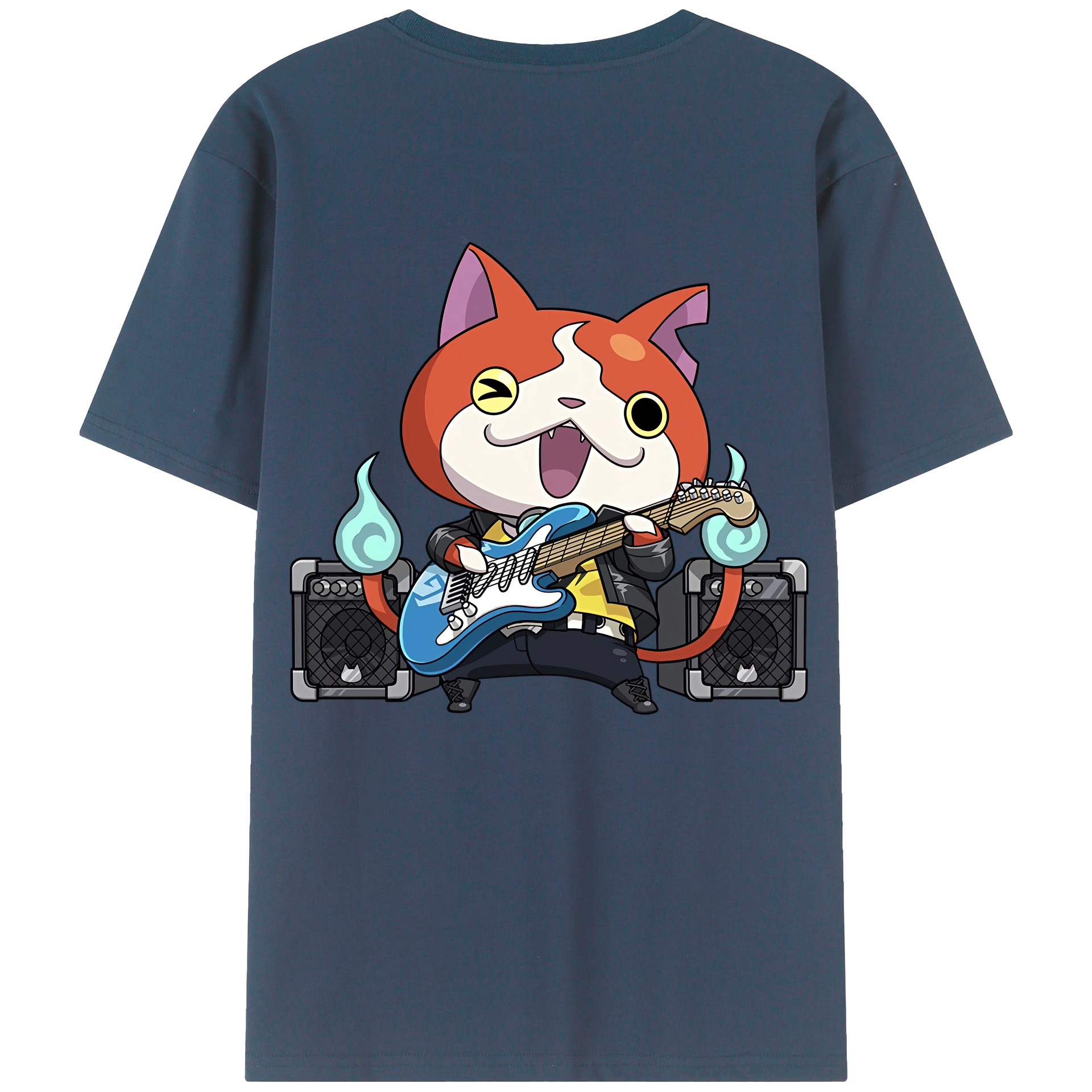 （画像用） 妖怪ウォッチ Yo-kai Watch 綿100％ メンズ半袖Tシャツ（バックプリント） 通気性