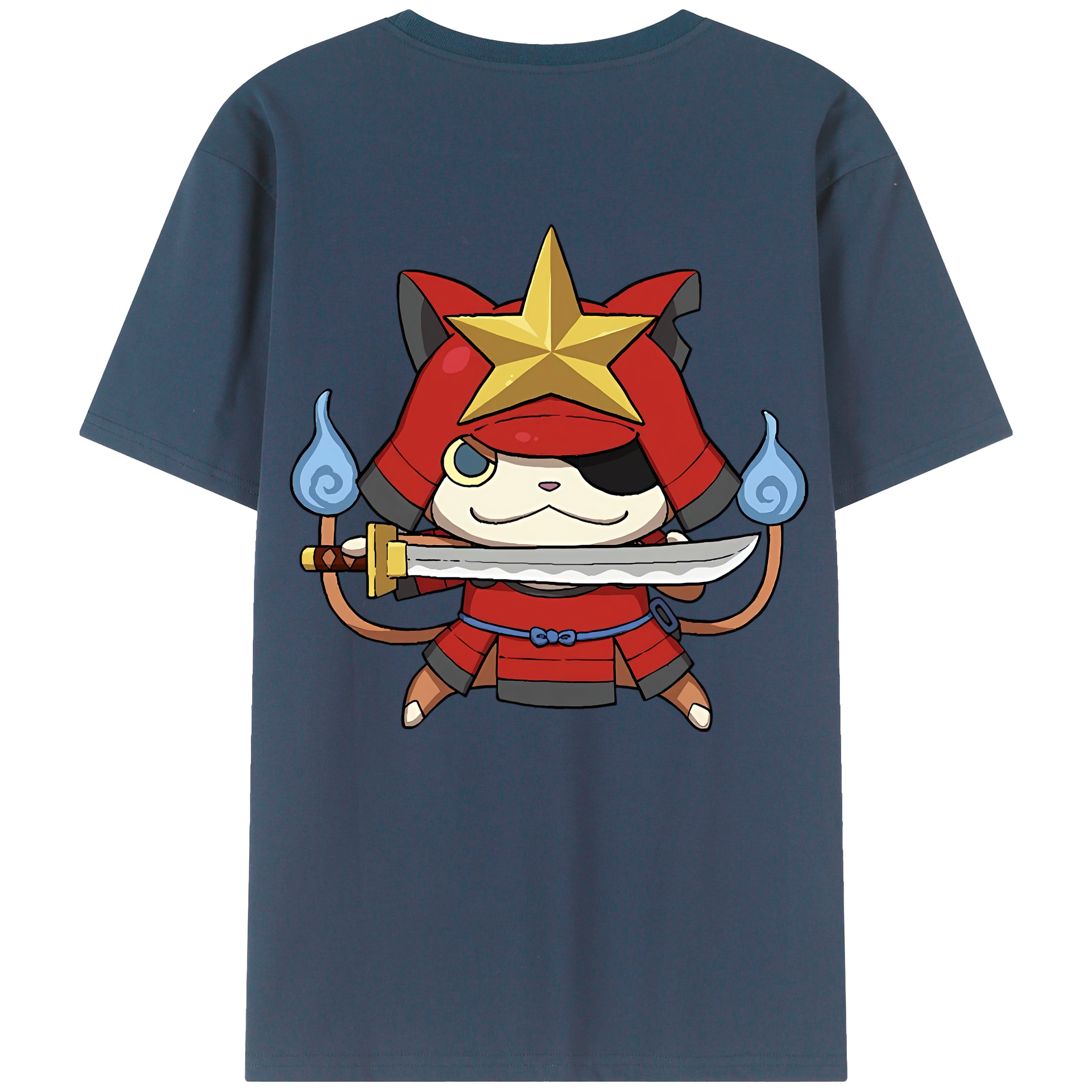 （画像用） 妖怪ウォッチ Yo-kai Watch 綿100％ メンズ半袖Tシャツ（バックプリント） 通気性