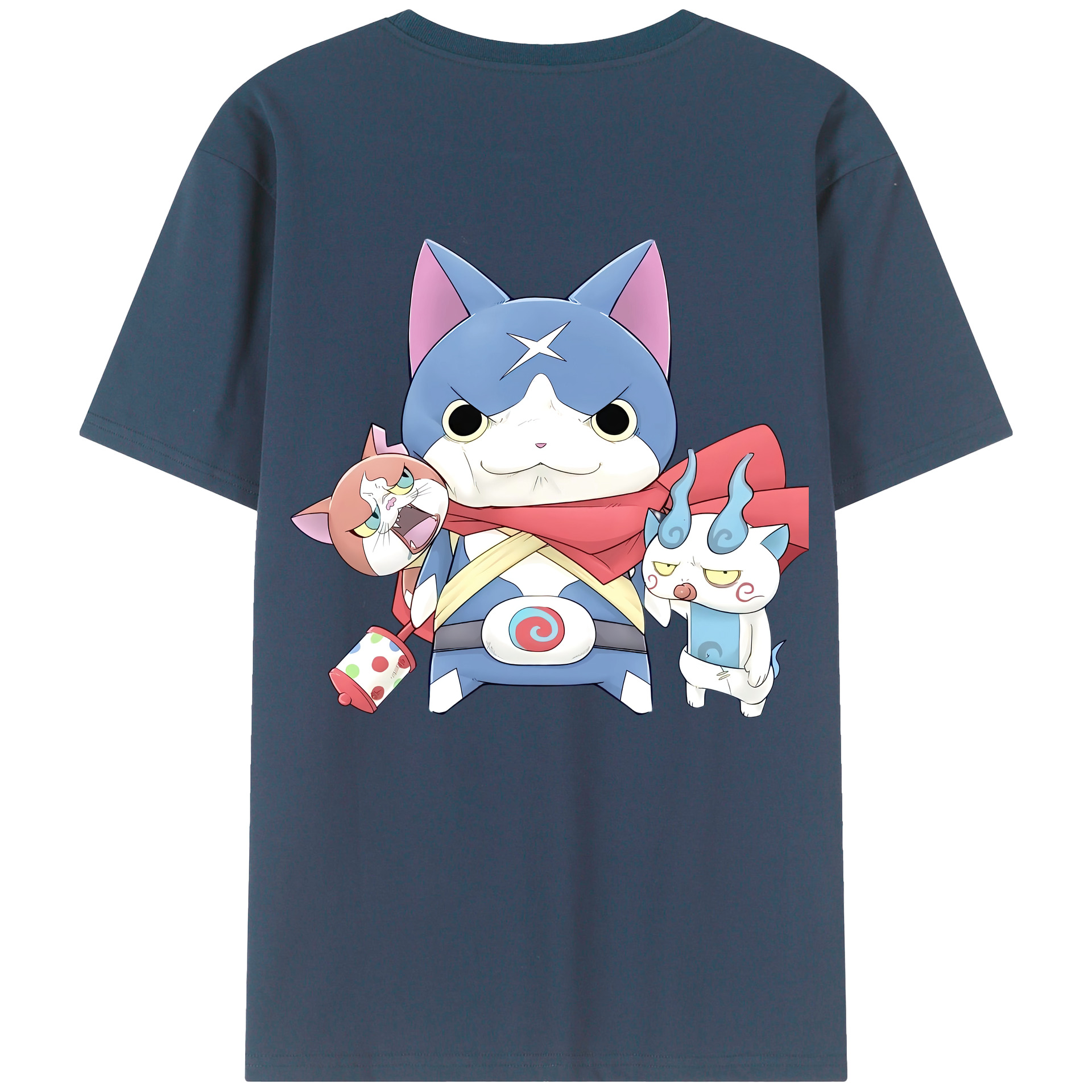 （画像用） 妖怪ウォッチ Yo-kai Watch 綿100％ メンズ半袖Tシャツ（バックプリント） 通気性