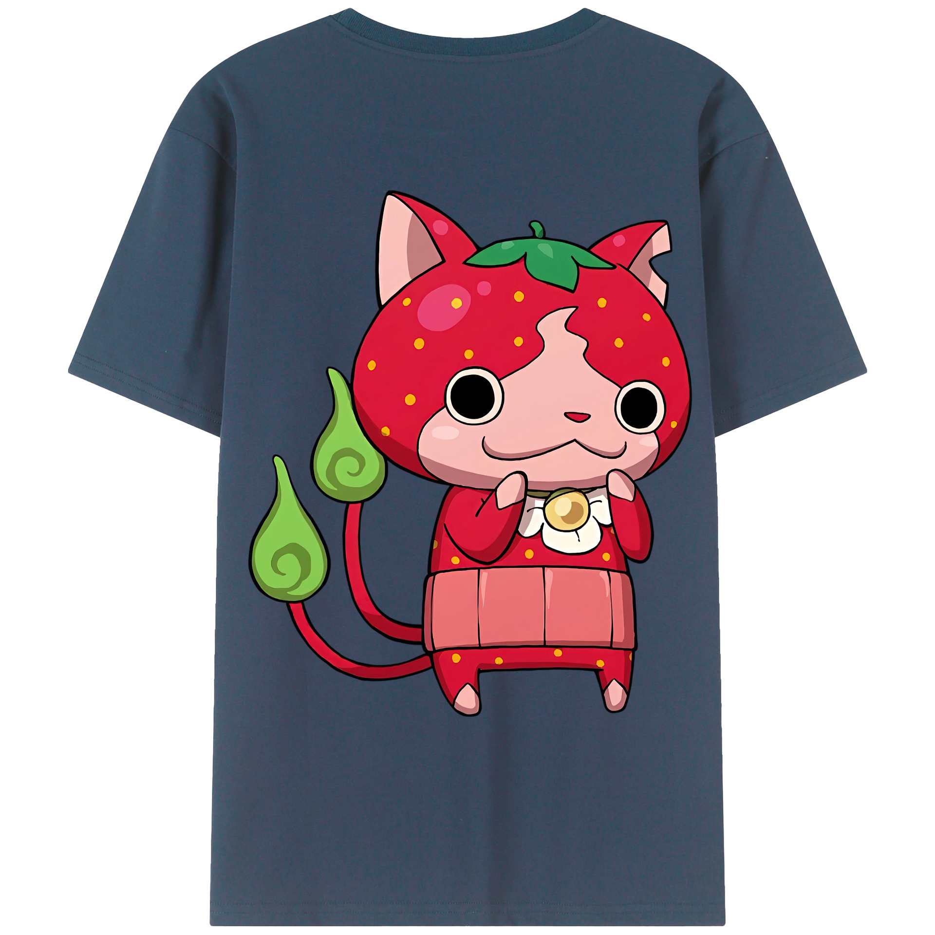 （画像用） 妖怪ウォッチ Yo-kai Watch 綿100％ メンズ半袖Tシャツ（バックプリント） 通気性