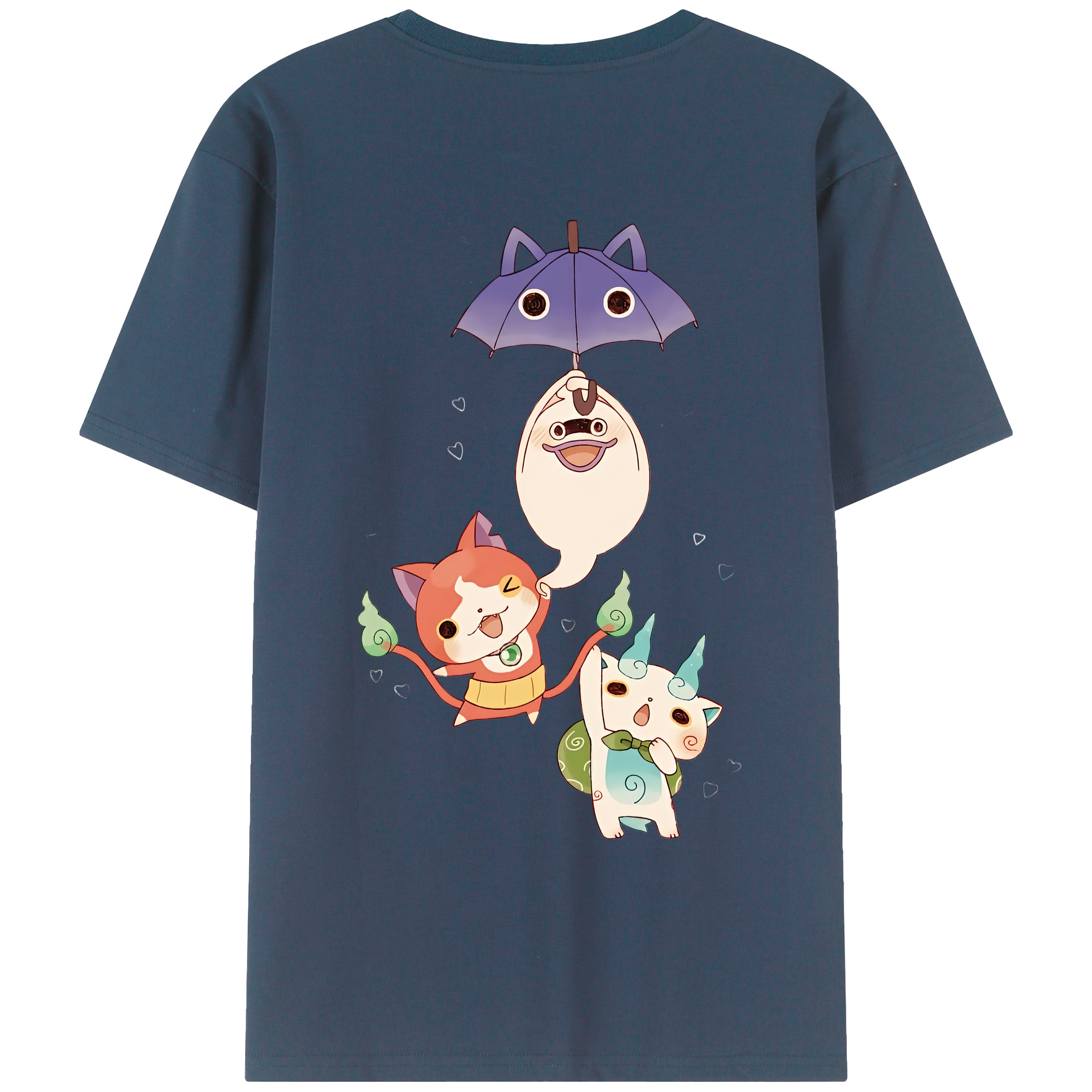 （画像用） 妖怪ウォッチ Yo-kai Watch 綿100％ メンズ半袖Tシャツ（バックプリント） 通気性