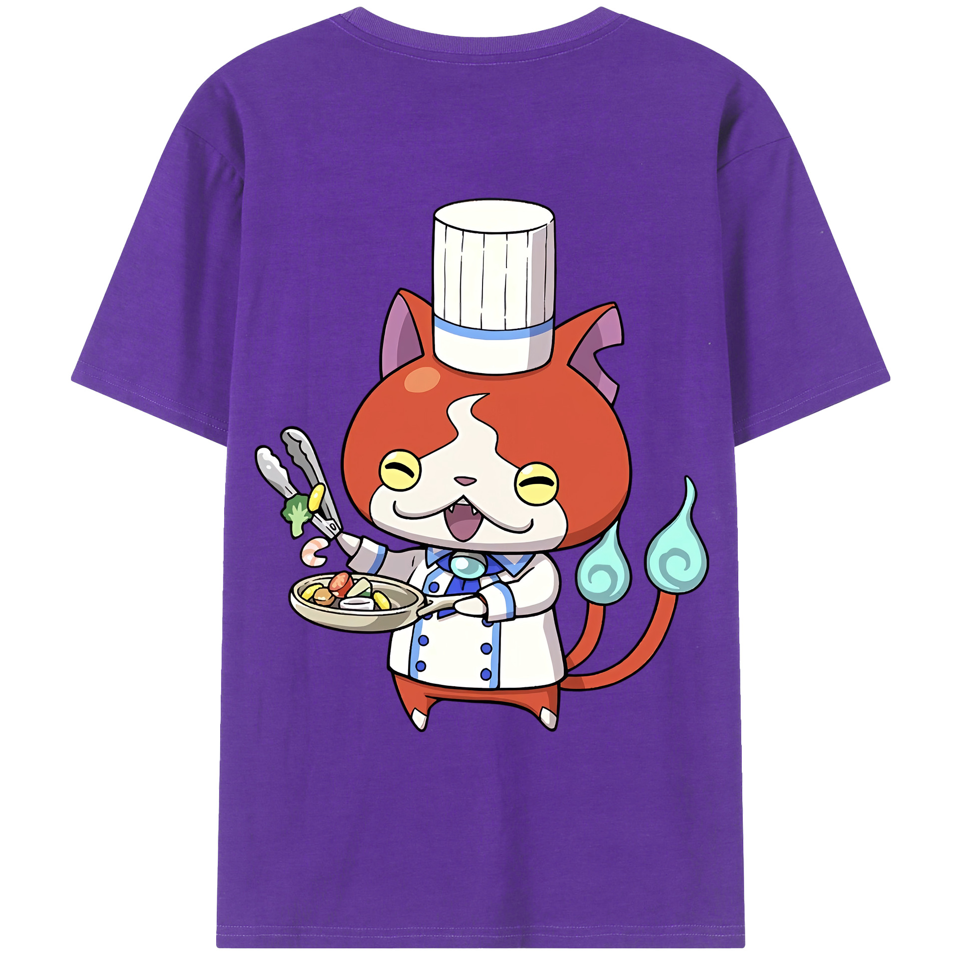 （画像用） 妖怪ウォッチ Yo-kai Watch 綿100％ メンズ半袖Tシャツ（バックプリント） 通気性