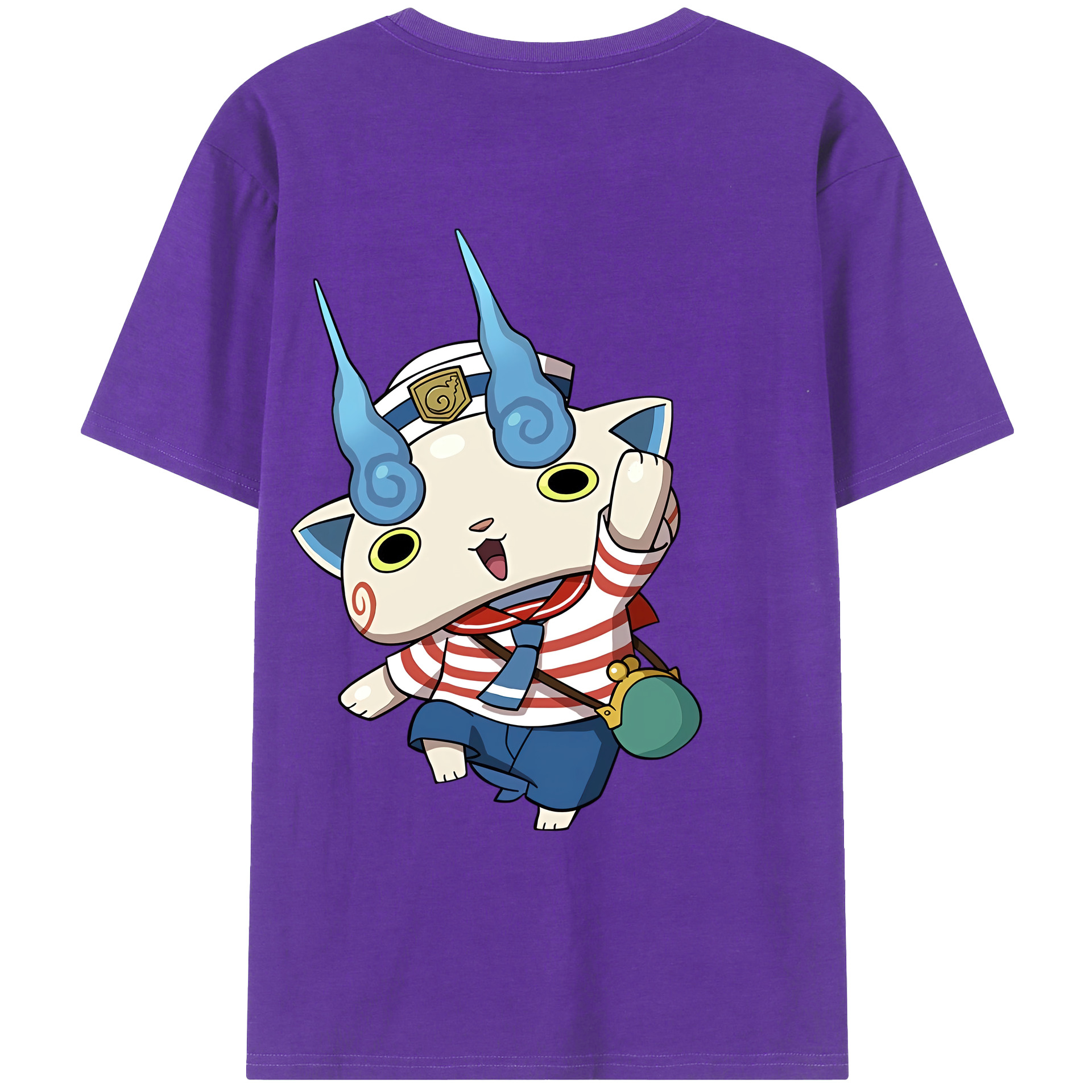 （画像用） 妖怪ウォッチ Yo-kai Watch 綿100％ メンズ半袖Tシャツ（バックプリント） 通気性