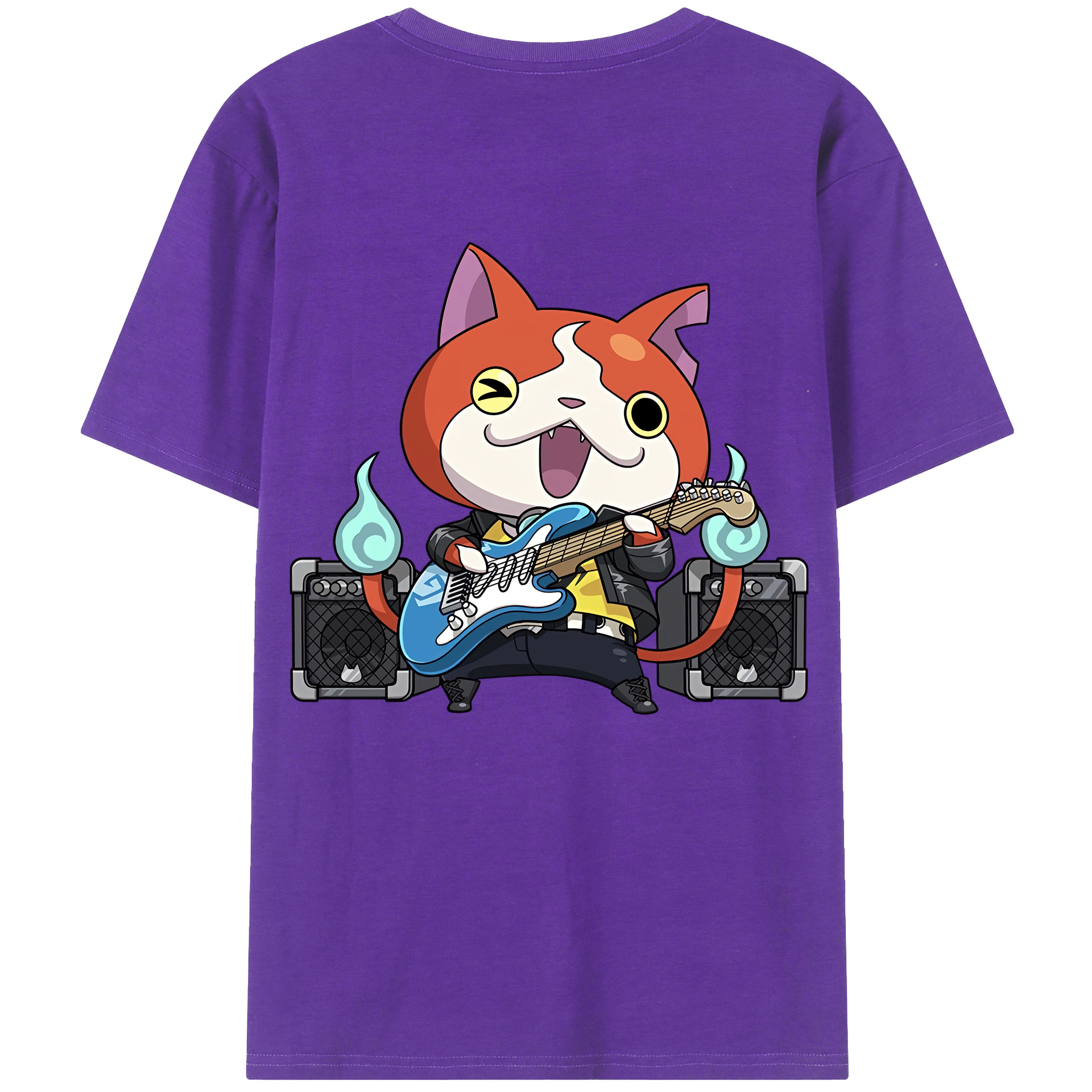 （画像用） 妖怪ウォッチ Yo-kai Watch 綿100％ メンズ半袖Tシャツ（バックプリント） 通気性