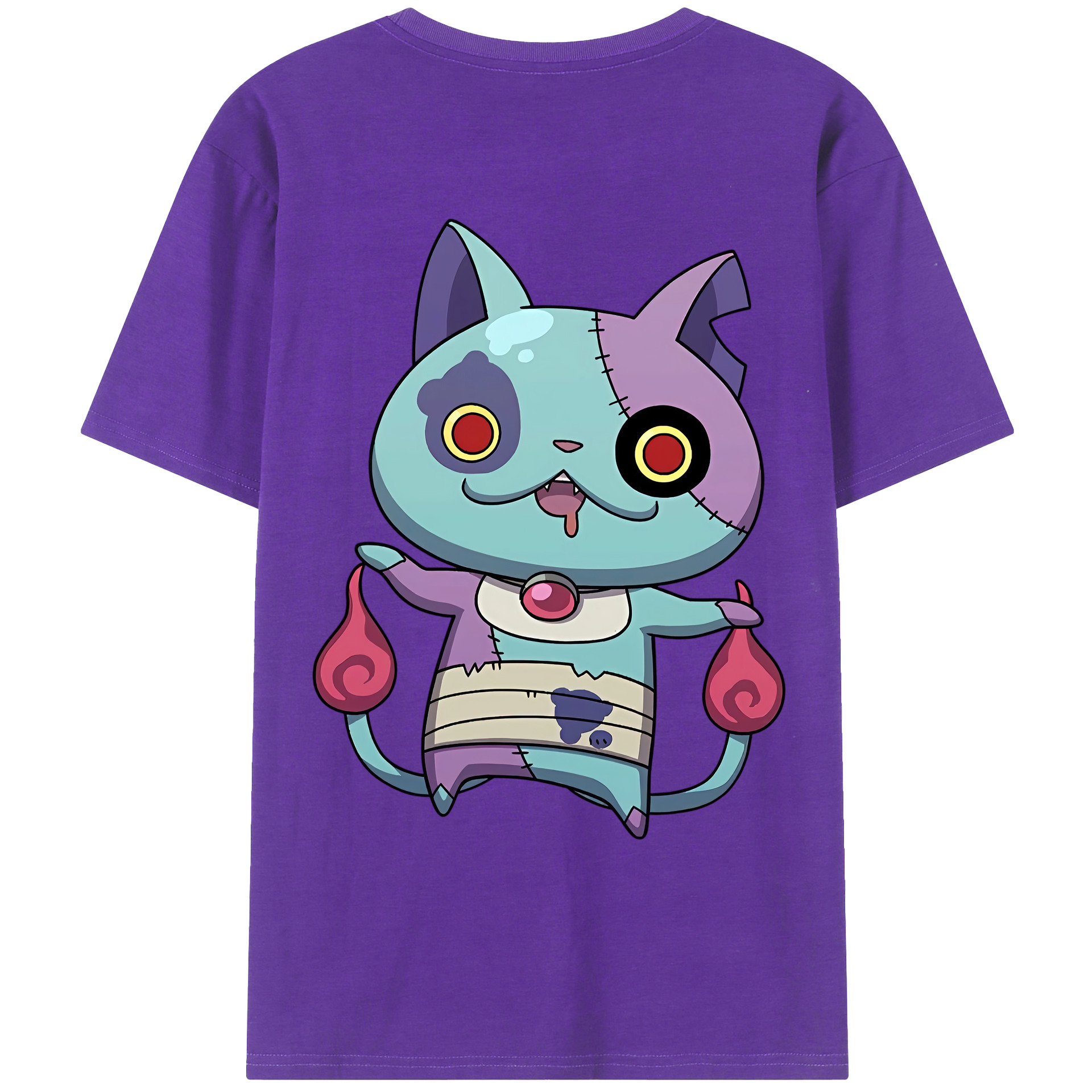 （画像用） 妖怪ウォッチ Yo-kai Watch 綿100％ メンズ半袖Tシャツ（バックプリント） 通気性