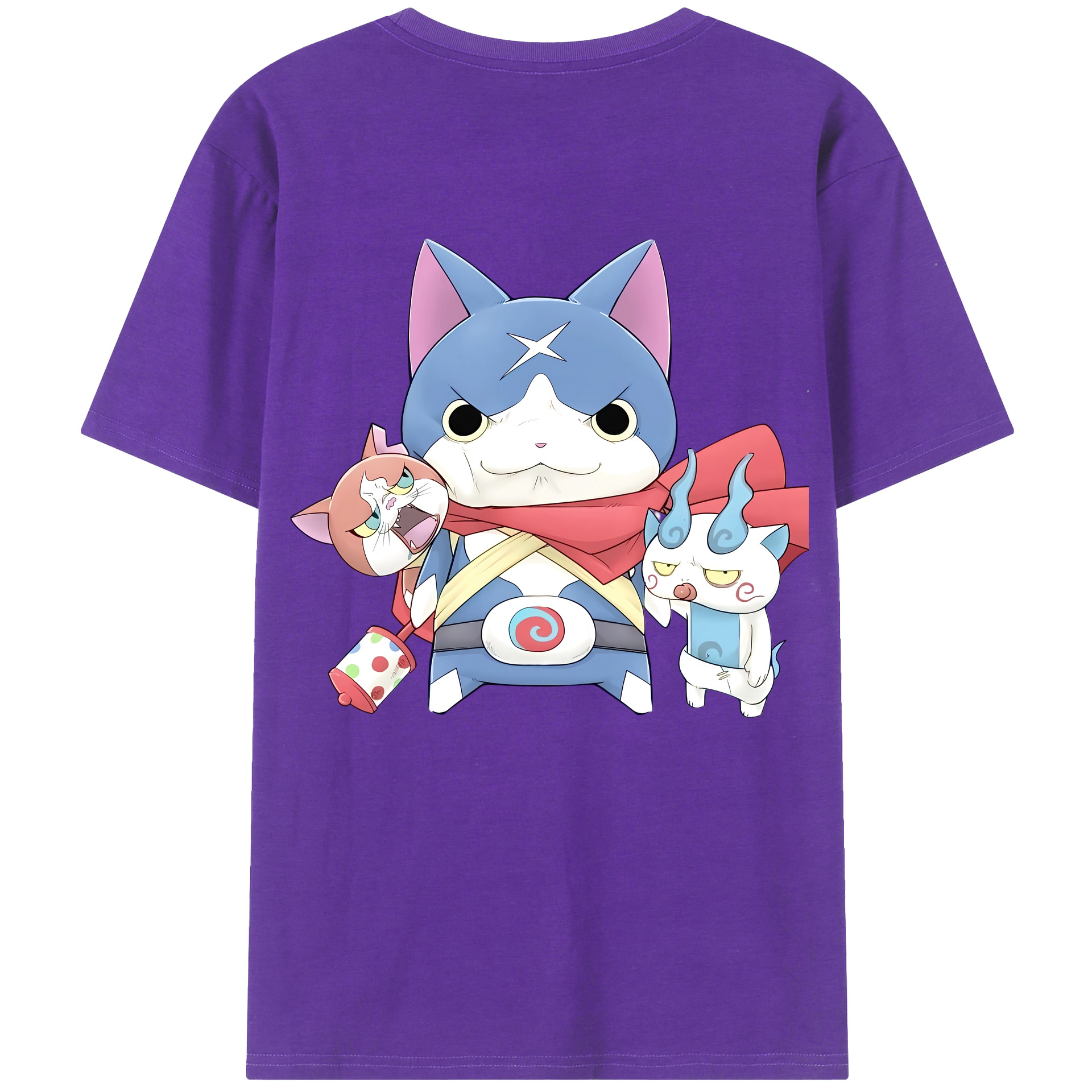 （画像用） 妖怪ウォッチ Yo-kai Watch 綿100％ メンズ半袖Tシャツ（バックプリント） 通気性