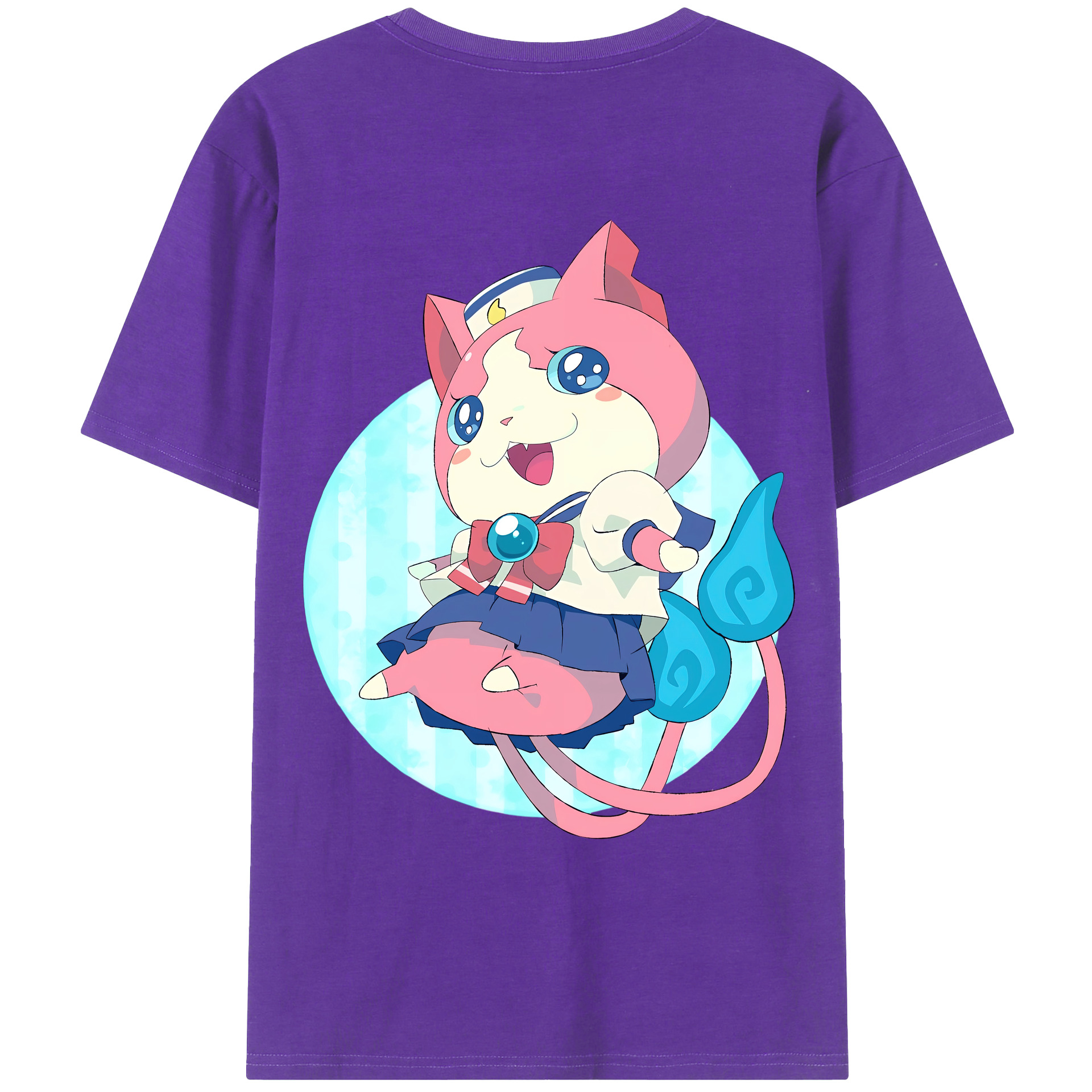（画像用） 妖怪ウォッチ Yo-kai Watch 綿100％ メンズ半袖Tシャツ（バックプリント） 通気性