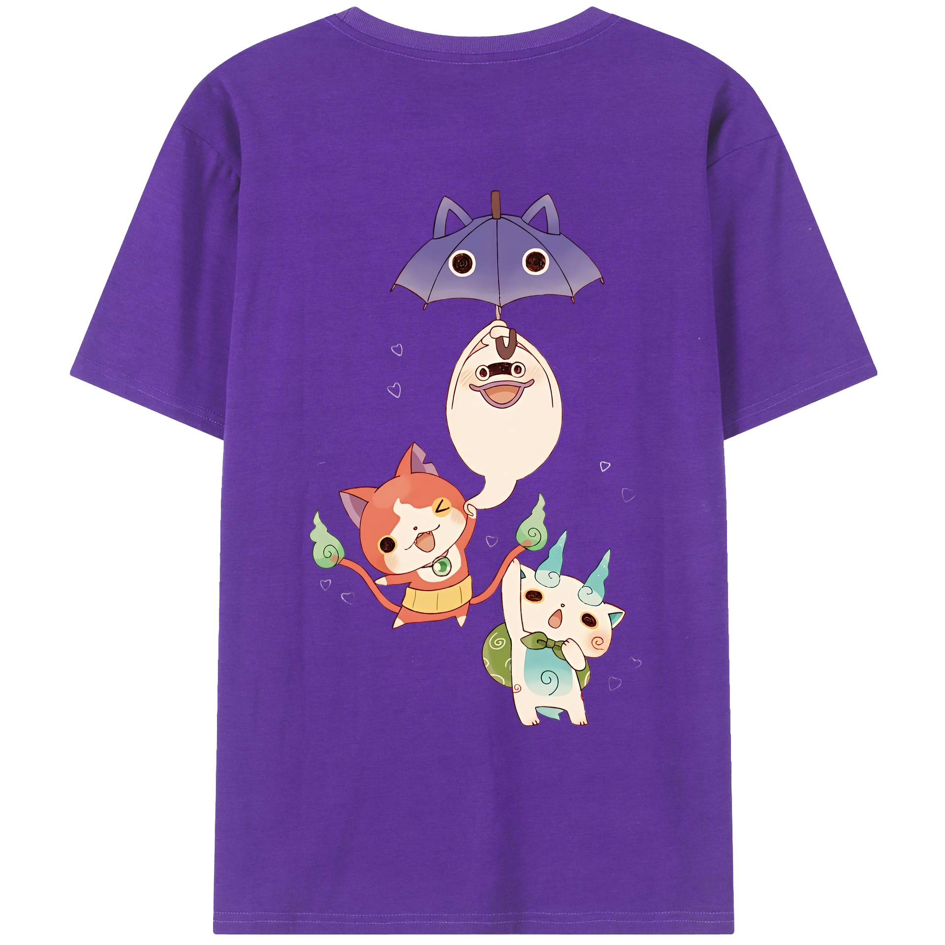 （画像用） 妖怪ウォッチ Yo-kai Watch 綿100％ メンズ半袖Tシャツ（バックプリント） 通気性