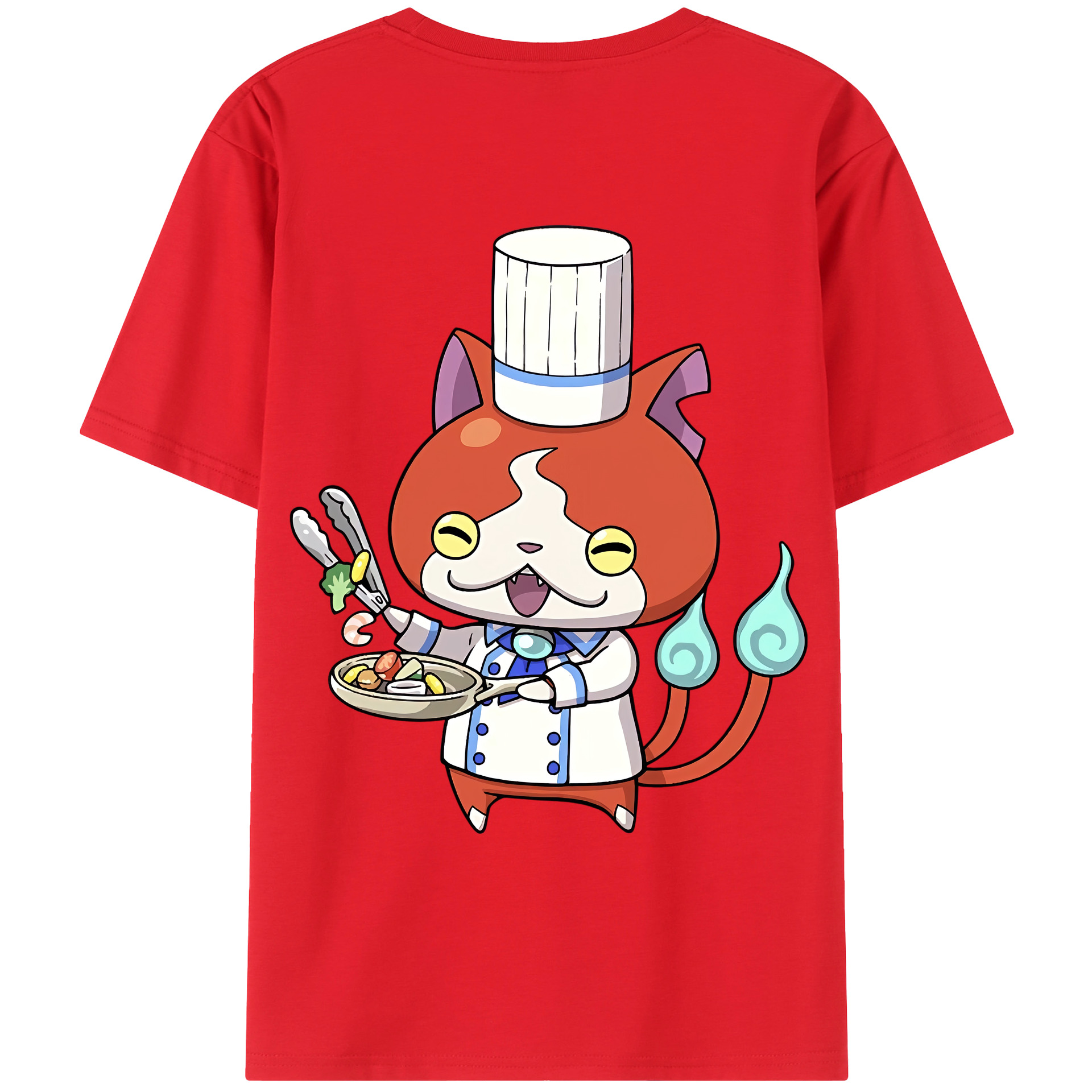 （画像用） 妖怪ウォッチ Yo-kai Watch 綿100％ メンズ半袖Tシャツ（バックプリント） 通気性