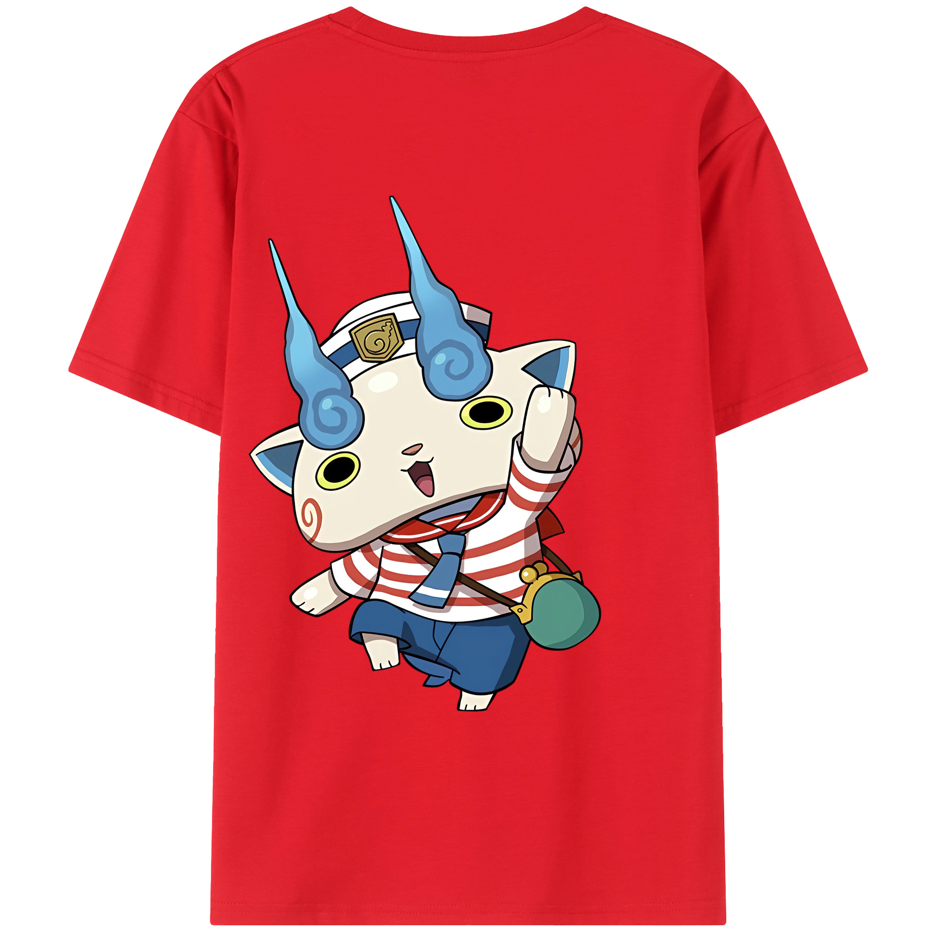 （画像用） 妖怪ウォッチ Yo-kai Watch 綿100％ メンズ半袖Tシャツ（バックプリント） 通気性